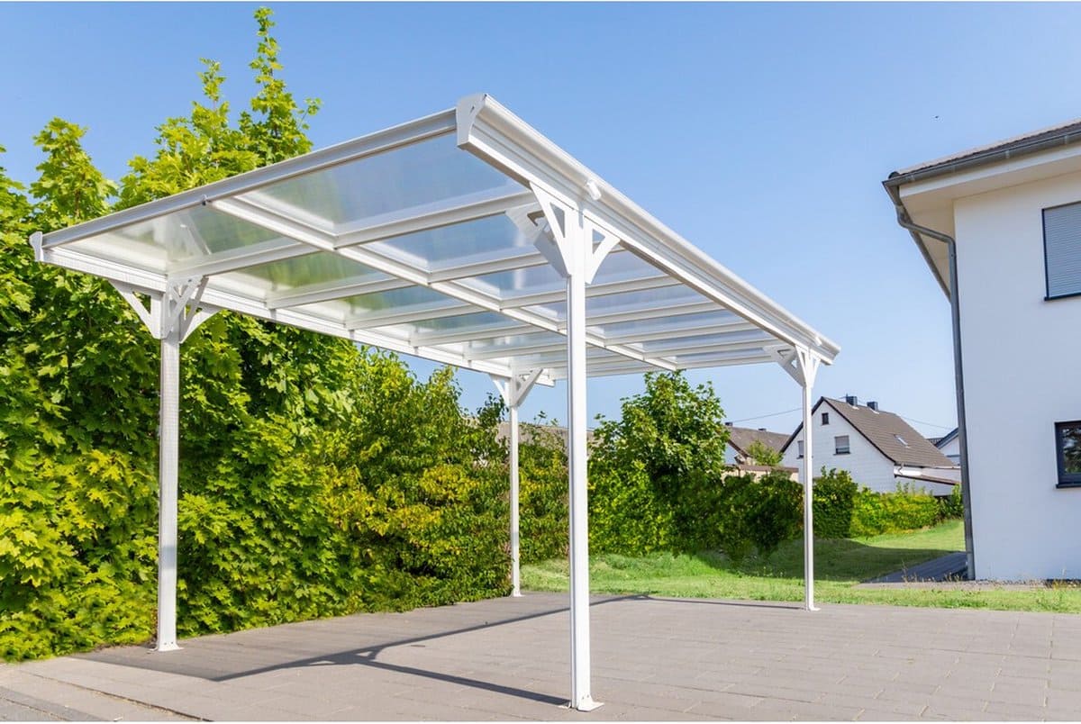 Westmann Aluminium carport met plat dak Helsinki - Wit - 503x305x232cm