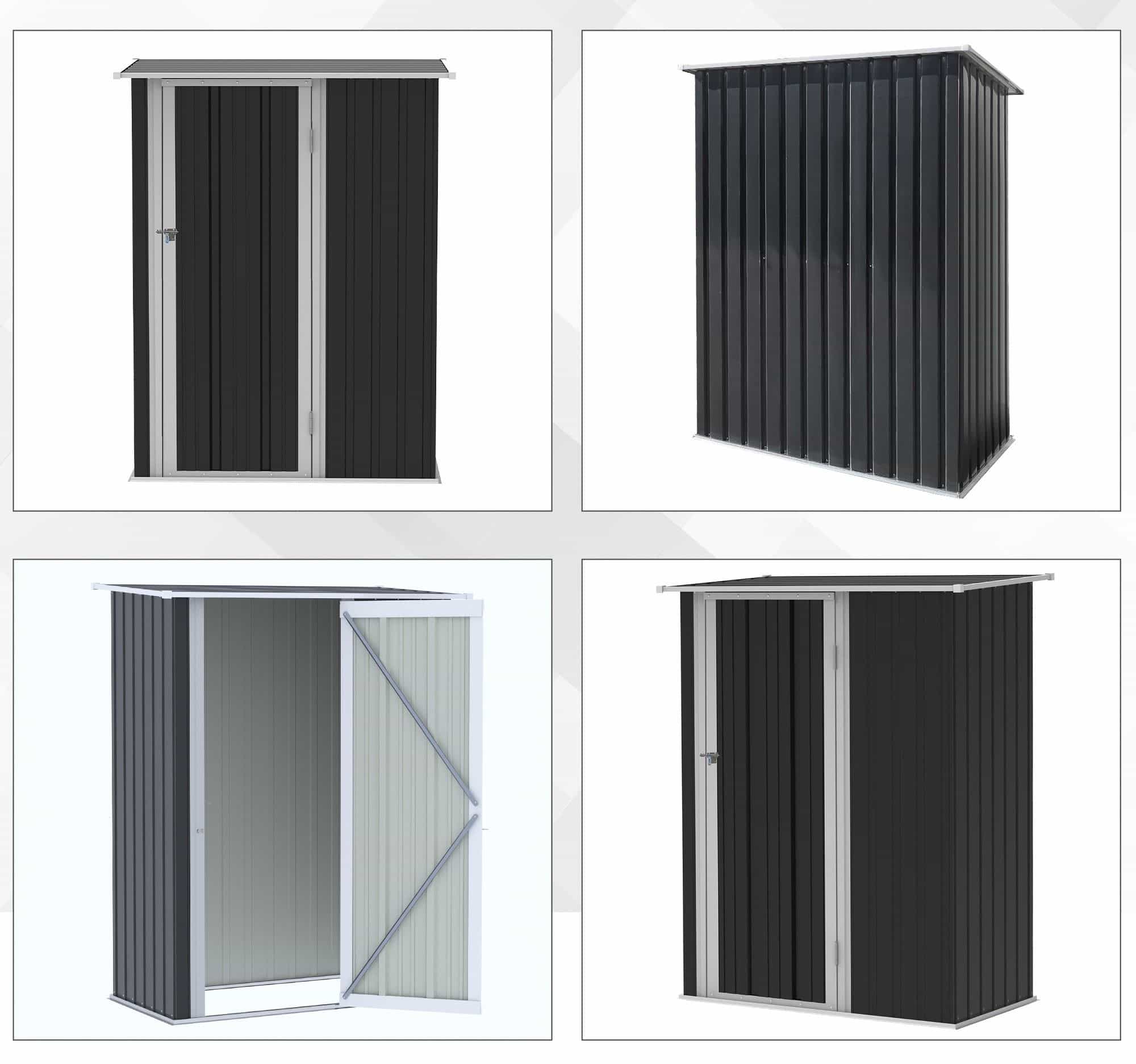 4goodz Stalen Tuinkast Balkonkast 84x142x189 cm - Grijs
