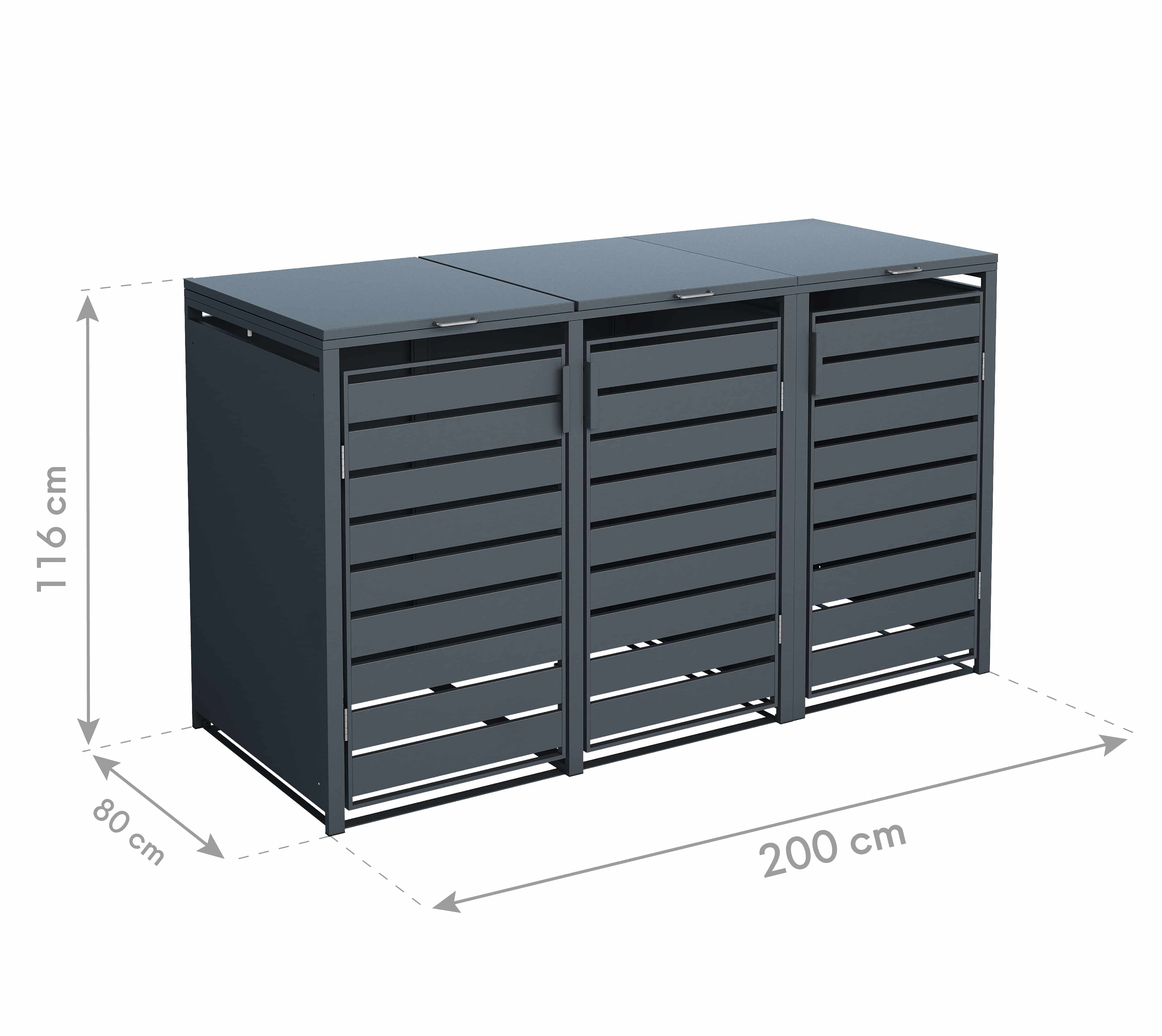 4gardenz® Containerombouw 3 Afvalbakken - Kliko Ombouw - Antraciet