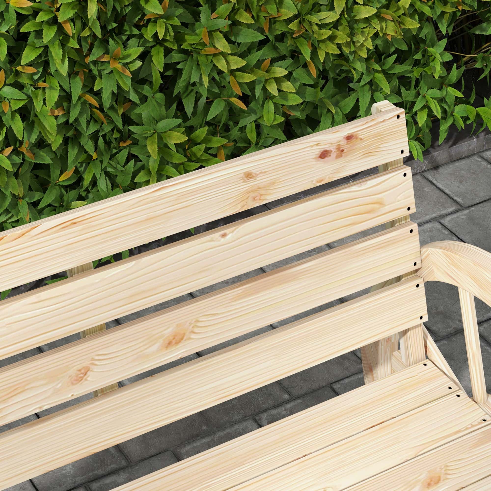 4goodz Tuinbank met armleuning Wagenwielen design Massief Hout - Lichtbruin