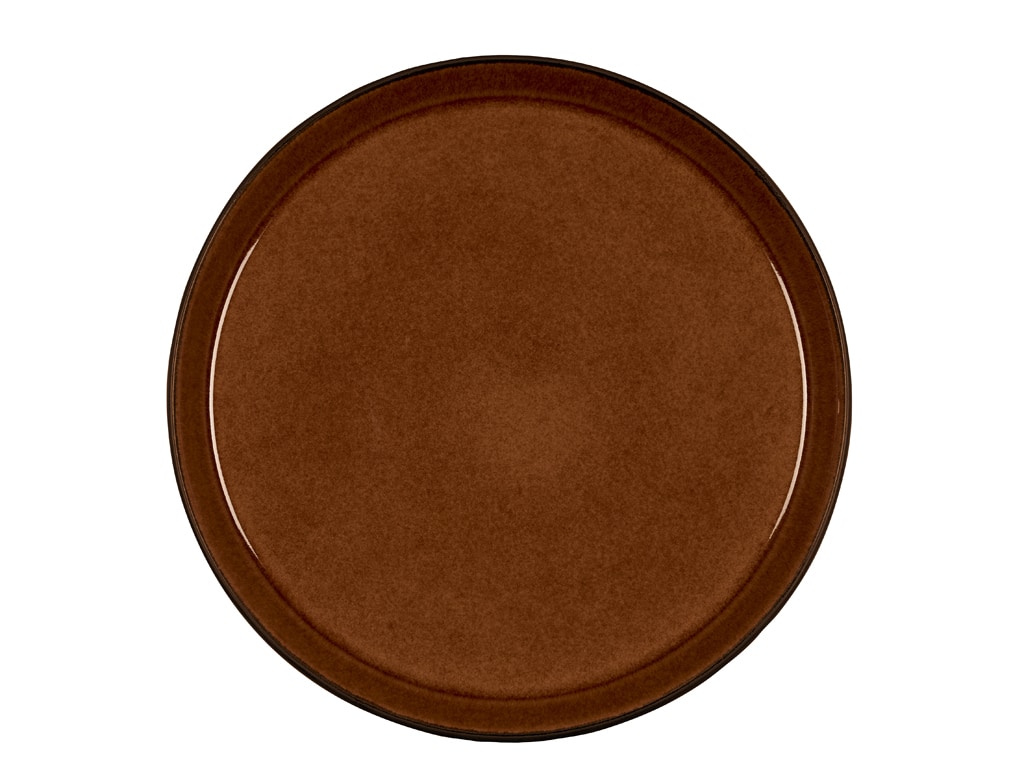 Bitz® 821400 - 6 stuks Aardewerk Dinerborden 27x2,5 cm Amber/Zwart