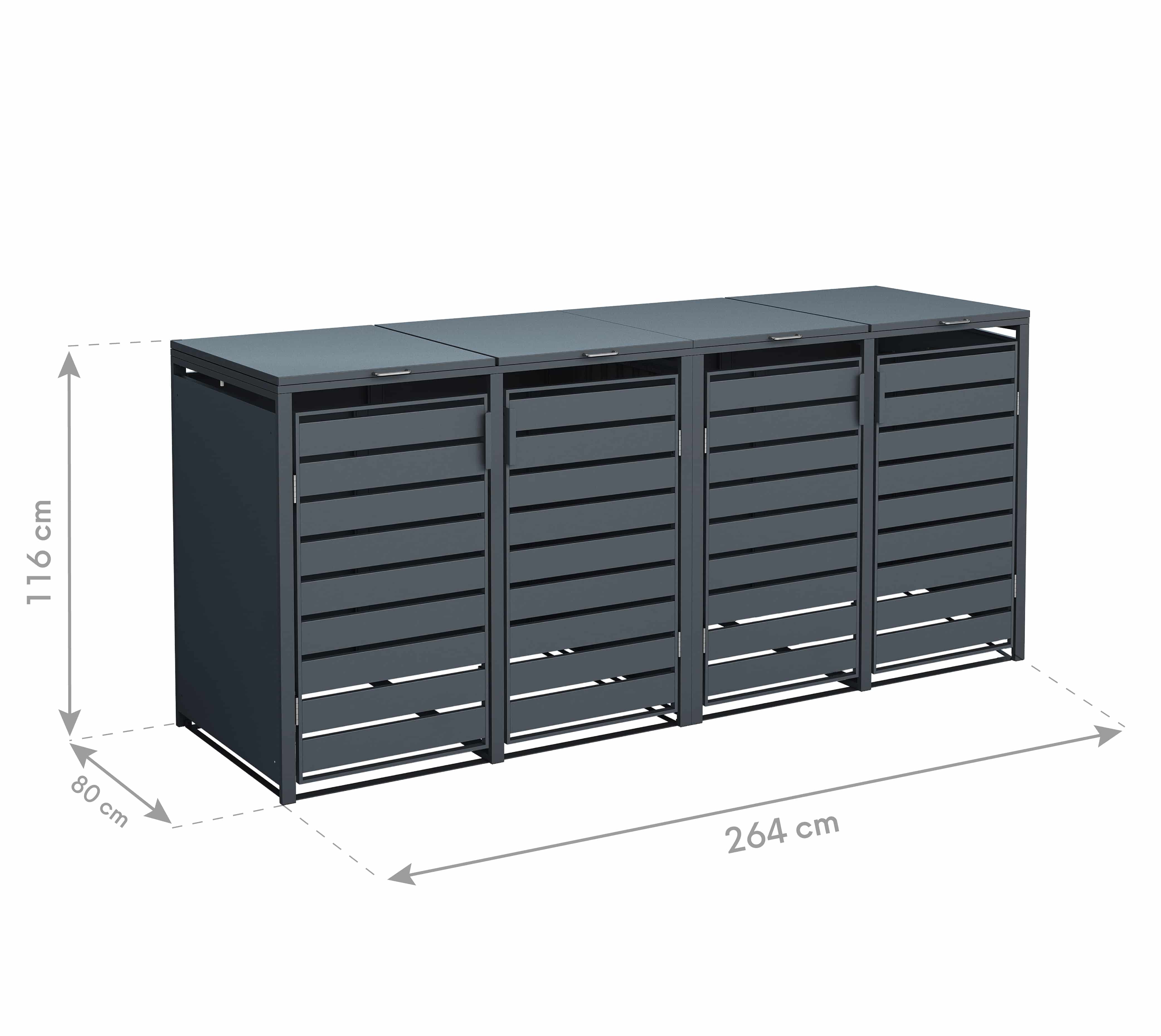 4gardenz® Containerombouw 4 Afvalbakken - Kliko Ombouw - Antraciet