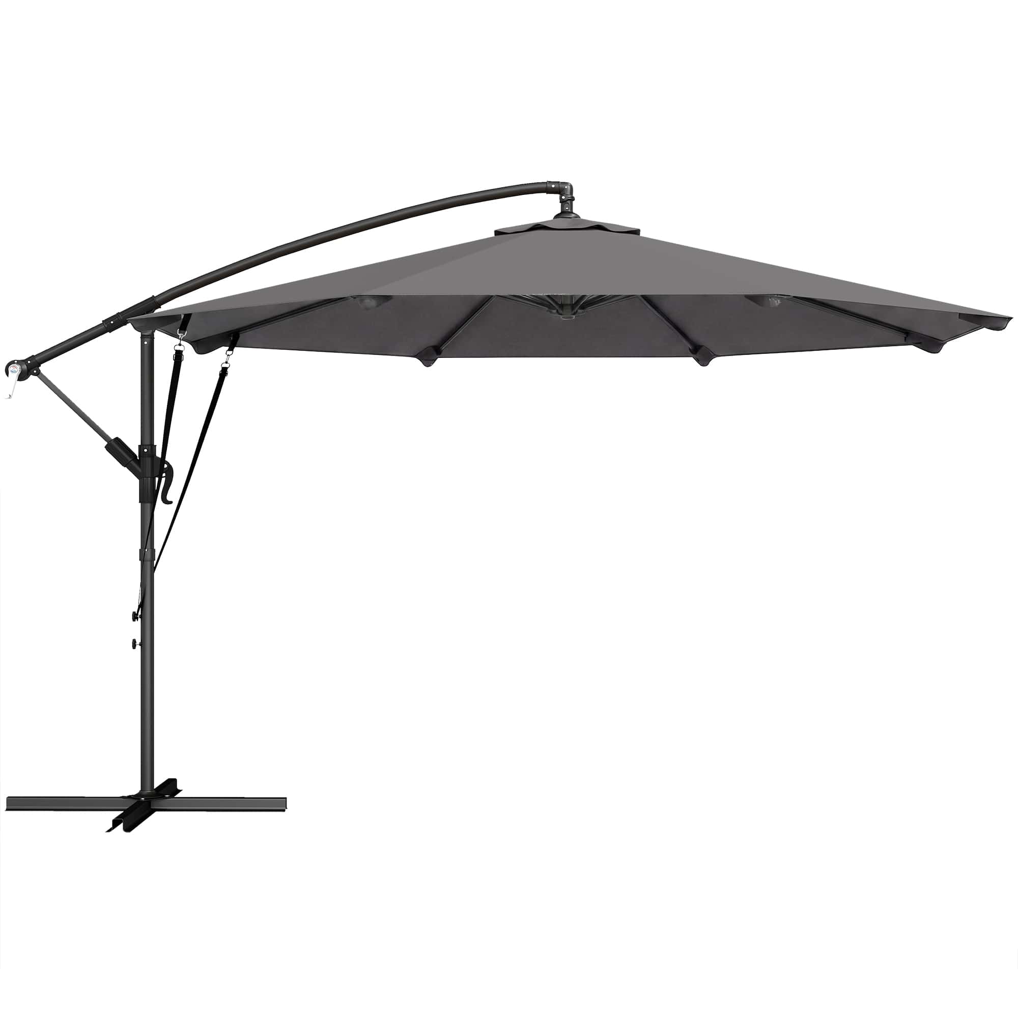 4goodz Zweefparasol met Draaimechanisme, Ø 300 cm - Grijs