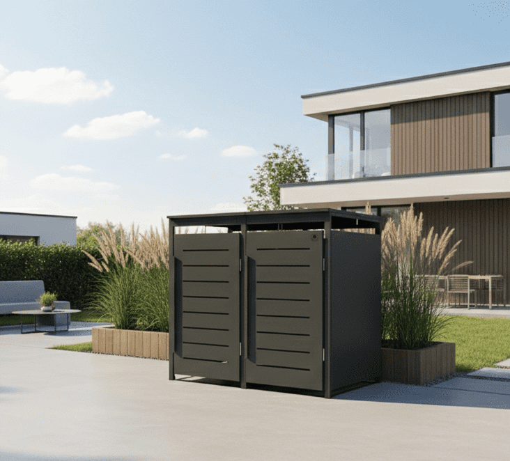4gardenz® Slimline Kliko Containerombouw 2 Afvalbakken - Antraciet