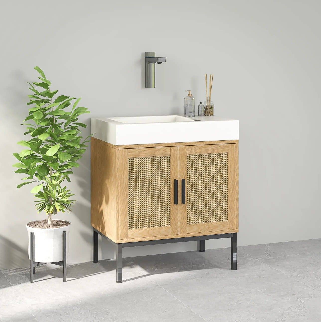 Wastafelonderkast met Uitsparing Boho-design - 60 cm hoog