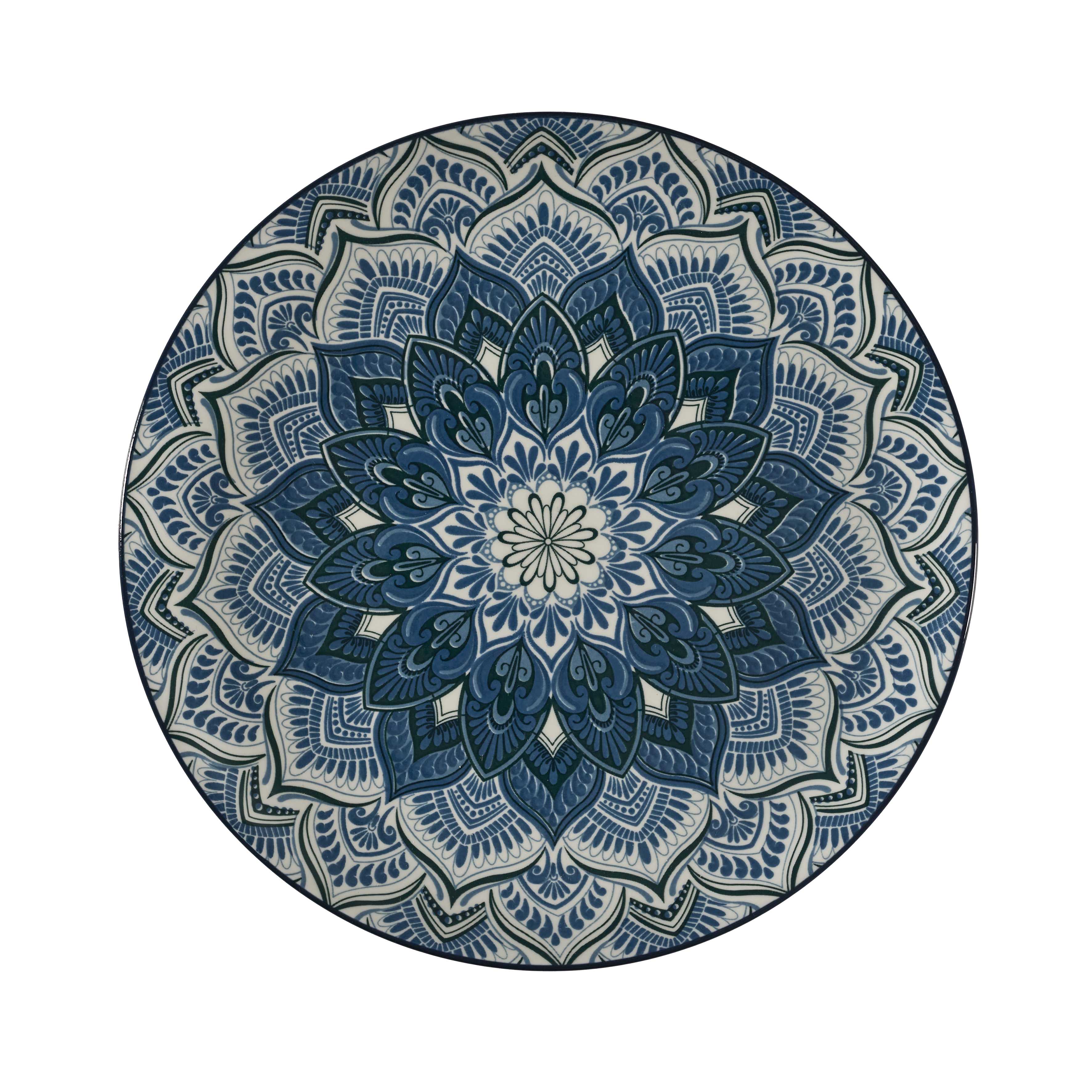 Luzzo® Mandala Serviesset 4 persoons 12-delig porselein - Blauw Luzzo® Mandala Serviesset 4 persoons 12-delig porselein - Blauw