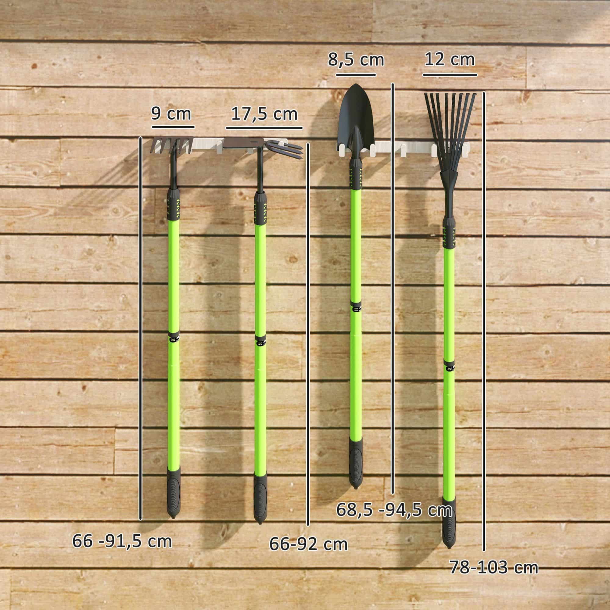 4goodz Uitschuifbare Tuingereedschapset 4 Stuks met Scheppen en Harken