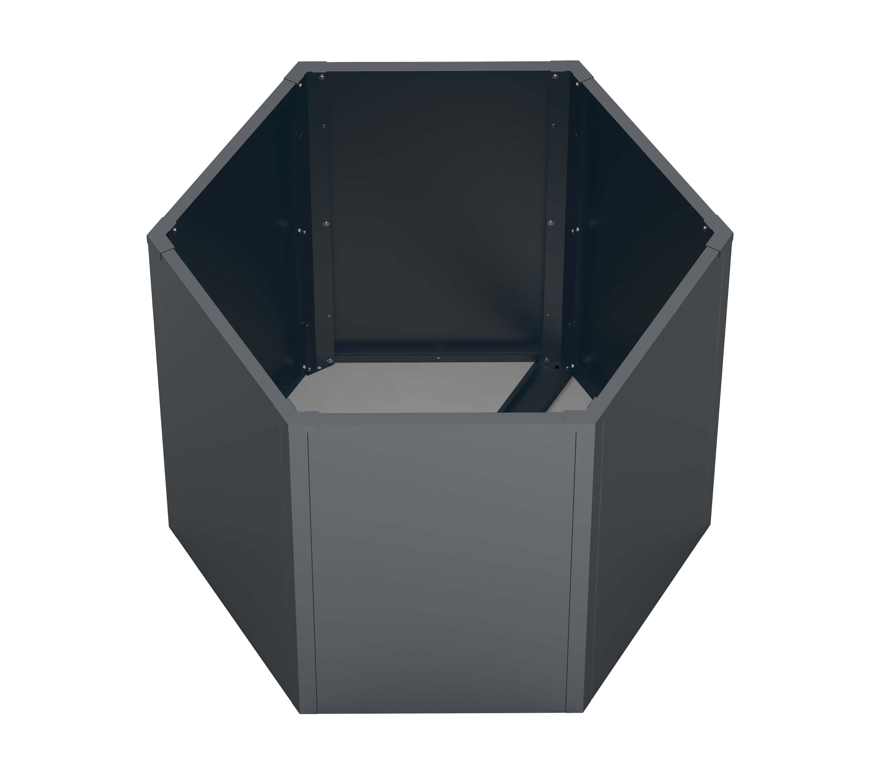 Westmann Varia - Verhoogde Plantenbak set 2 stuks Zeshoekig Metaal 52 en 77 cm - Antraciet