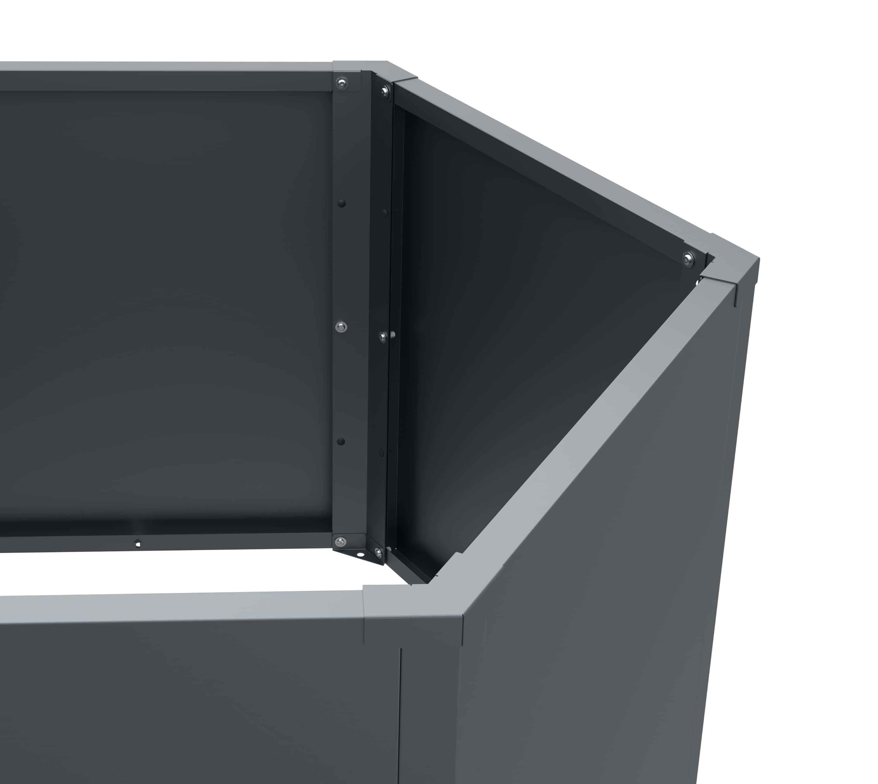 Westmann Varia - Verhoogde Plantenbak set 2 stuks Zeshoekig Metaal 52 en 77 cm - Antraciet