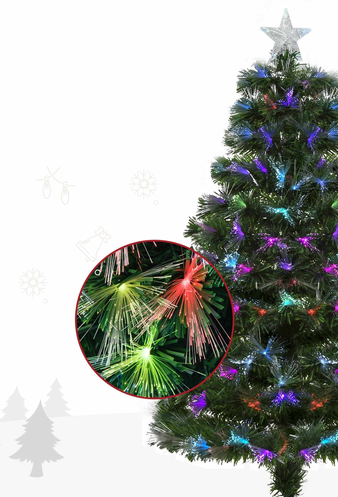 4goodz Kerstboom Fiber Optic LED-verlichting met Ster Piek 120cm - Groen 4goodz Kerstboom Fiber Optic LED-verlichting met Ster Piek 120cm - Groen