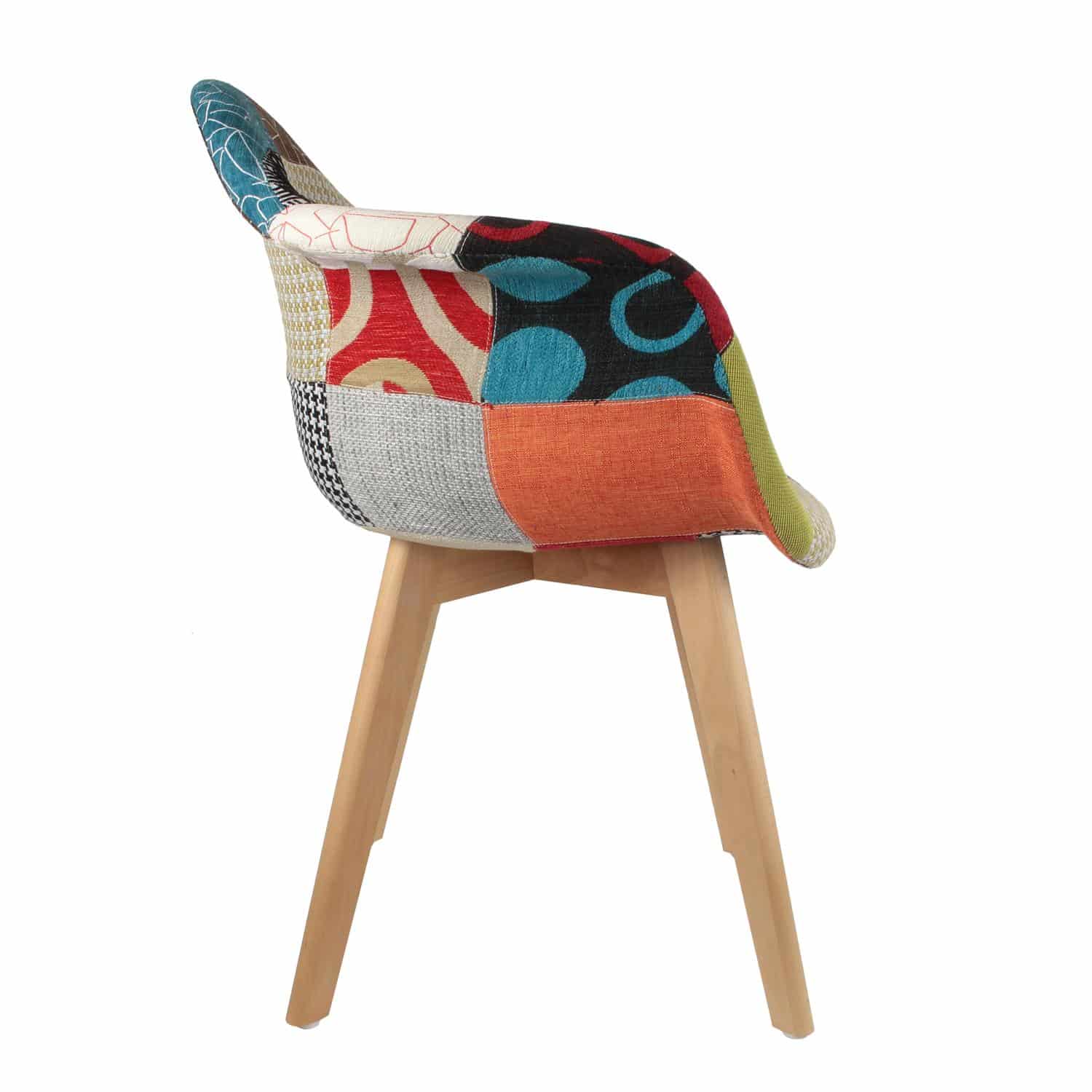 4goodz Lund Patchwork Eetkamerstoelen set van 2 stuks Armleuning - Multicolor