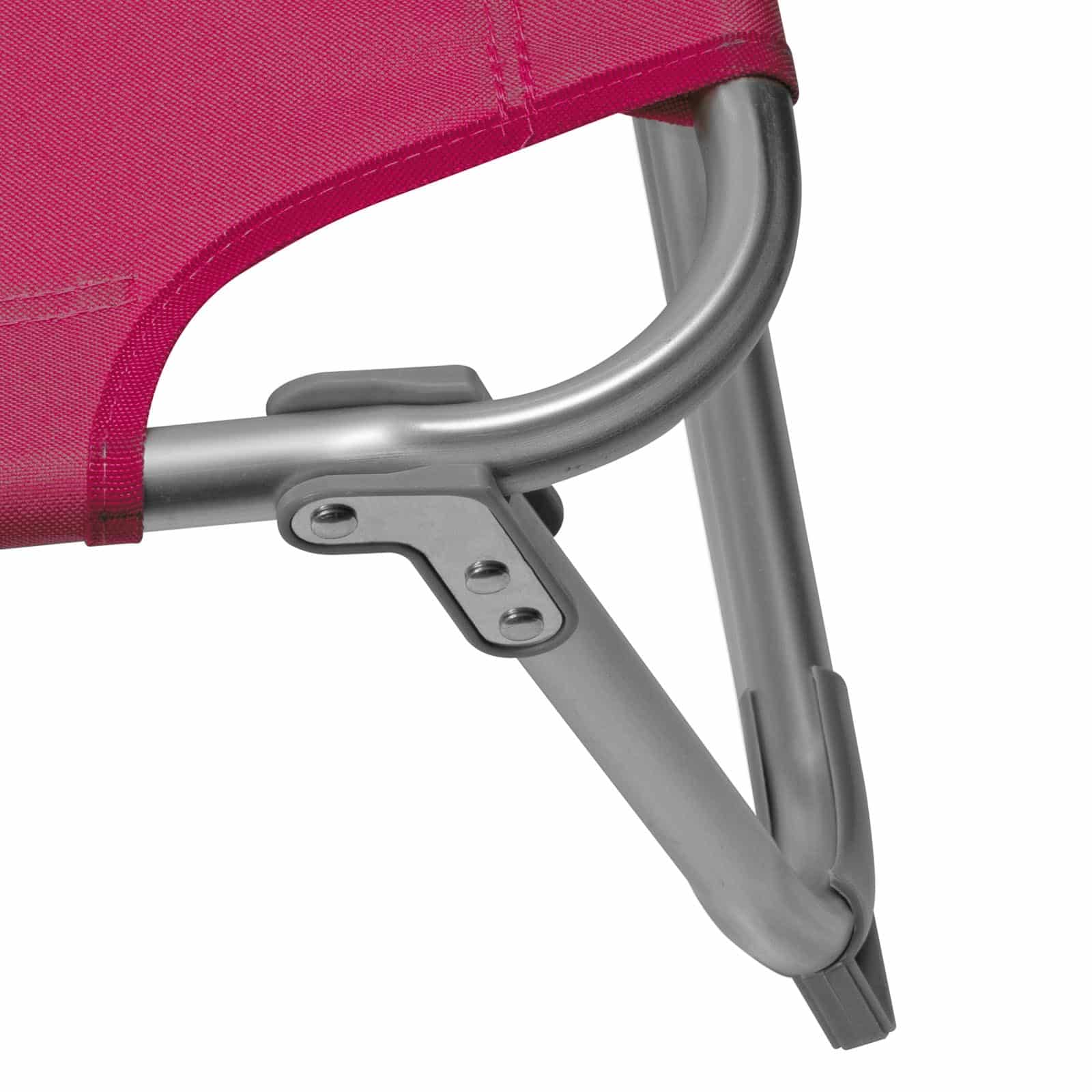 Comfortabel Aluminium Ligbed met Zonnendak 190x57 cm - Bordeauxrood