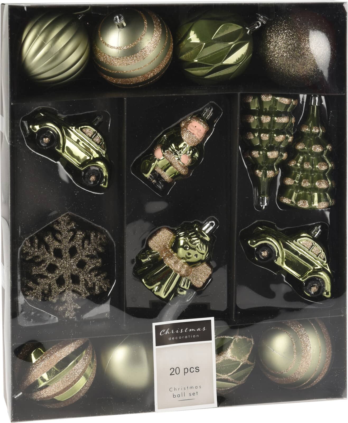 4goodz 20-delige Decoratieve Kunststof Kerstballen - Groen