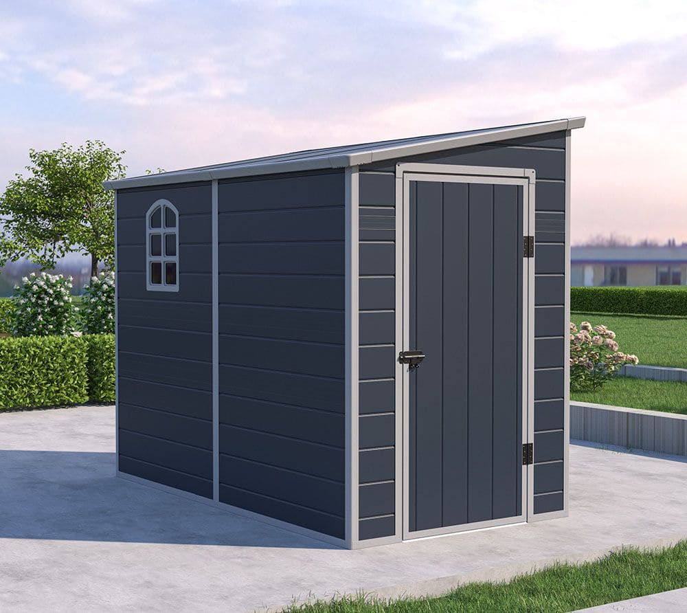 Westmann Kunststof Aanbouw Tuinschuur Hortus L -248x134x194cm - Grijs