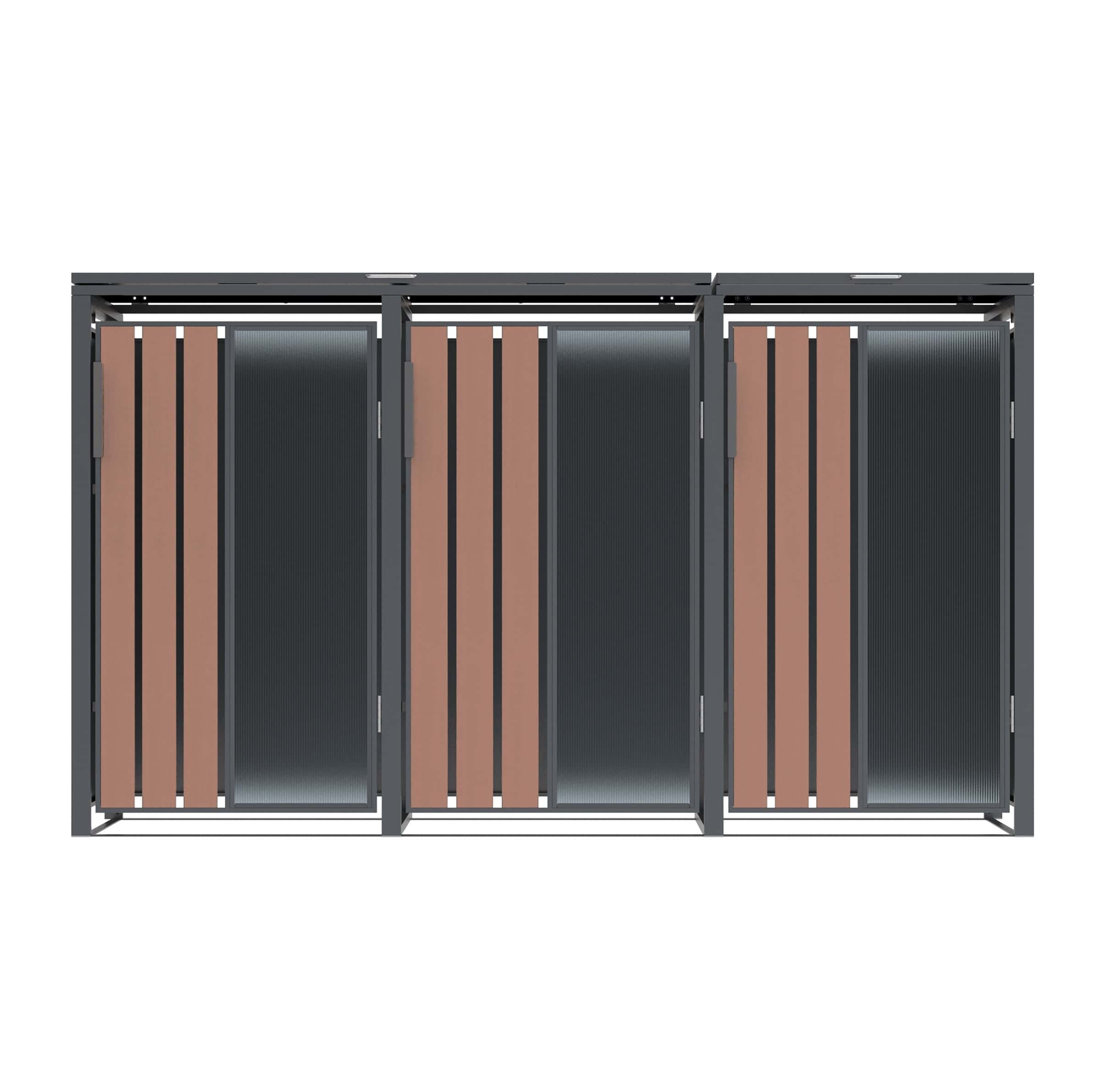 Westmann Status-3 Metalen Containerombouw voor 3 kliko's - Houtlook