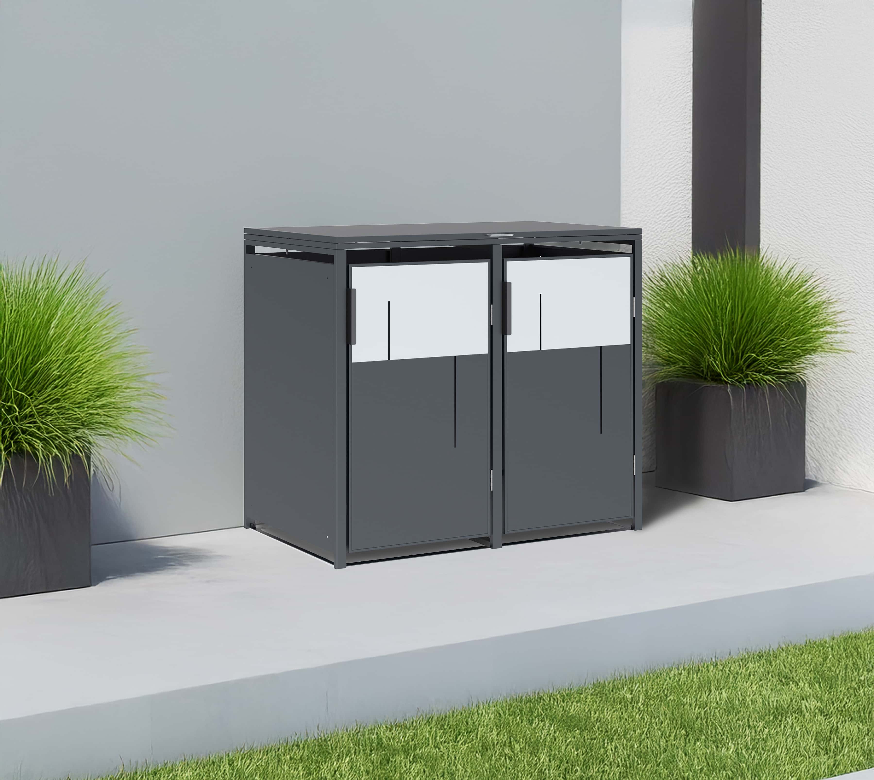 Westmann Varius 2 Metalen Containerombouw voor 2 kliko - Houtlook