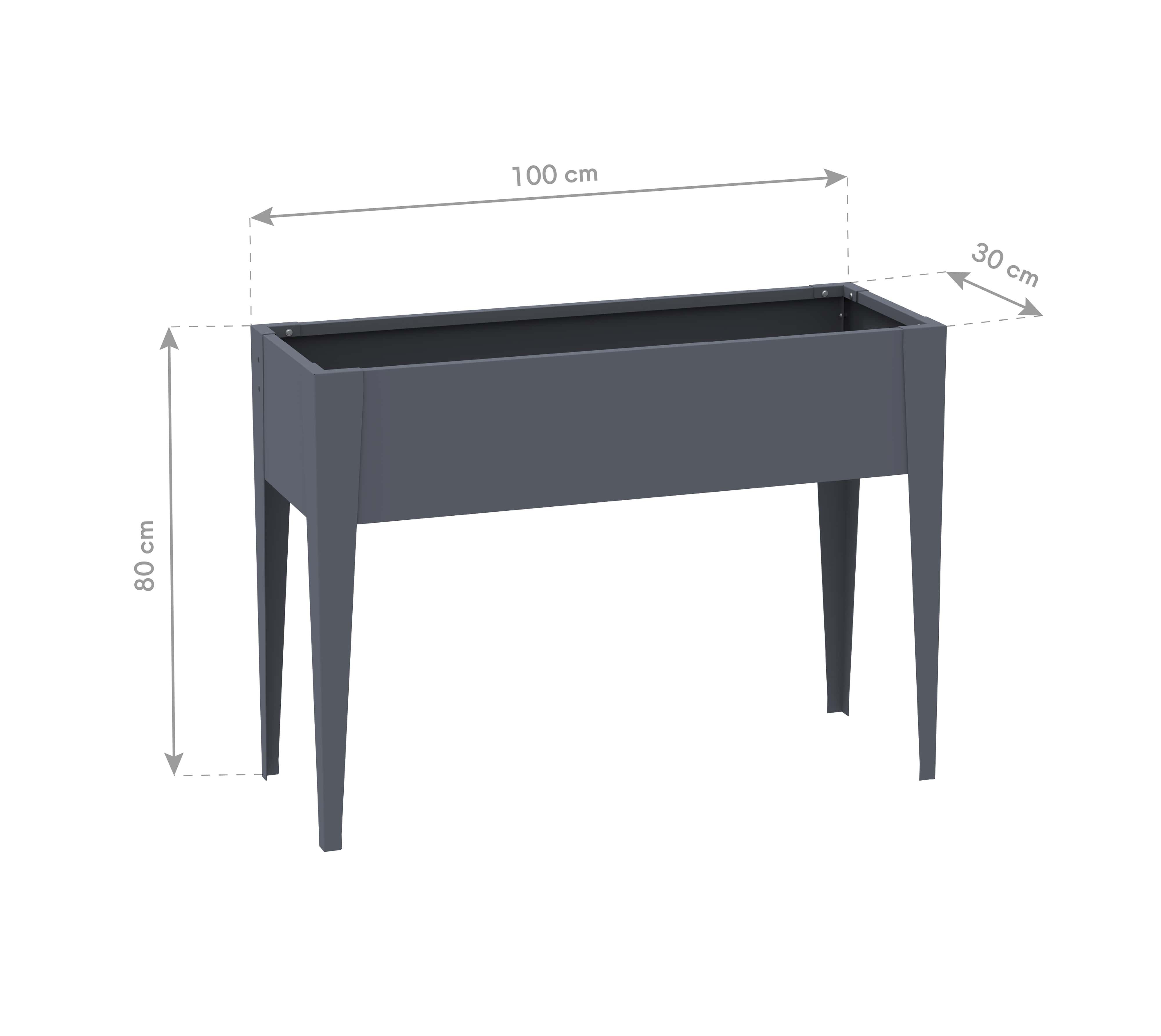 Westmann Vedura M - Metalen Verhoogde Plantenbak 30x100x80 cm - Grijs