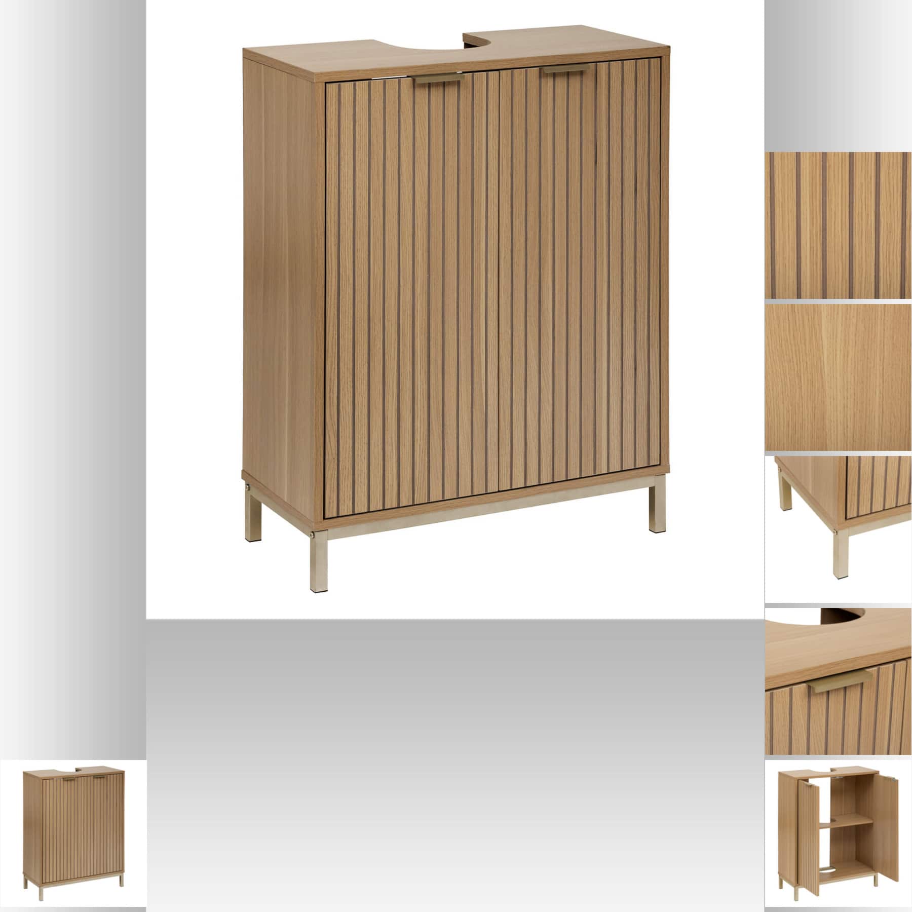 Wastafelonderkast Tasso - Wastafelmeubel met paneel dessin 28x60x80 cm