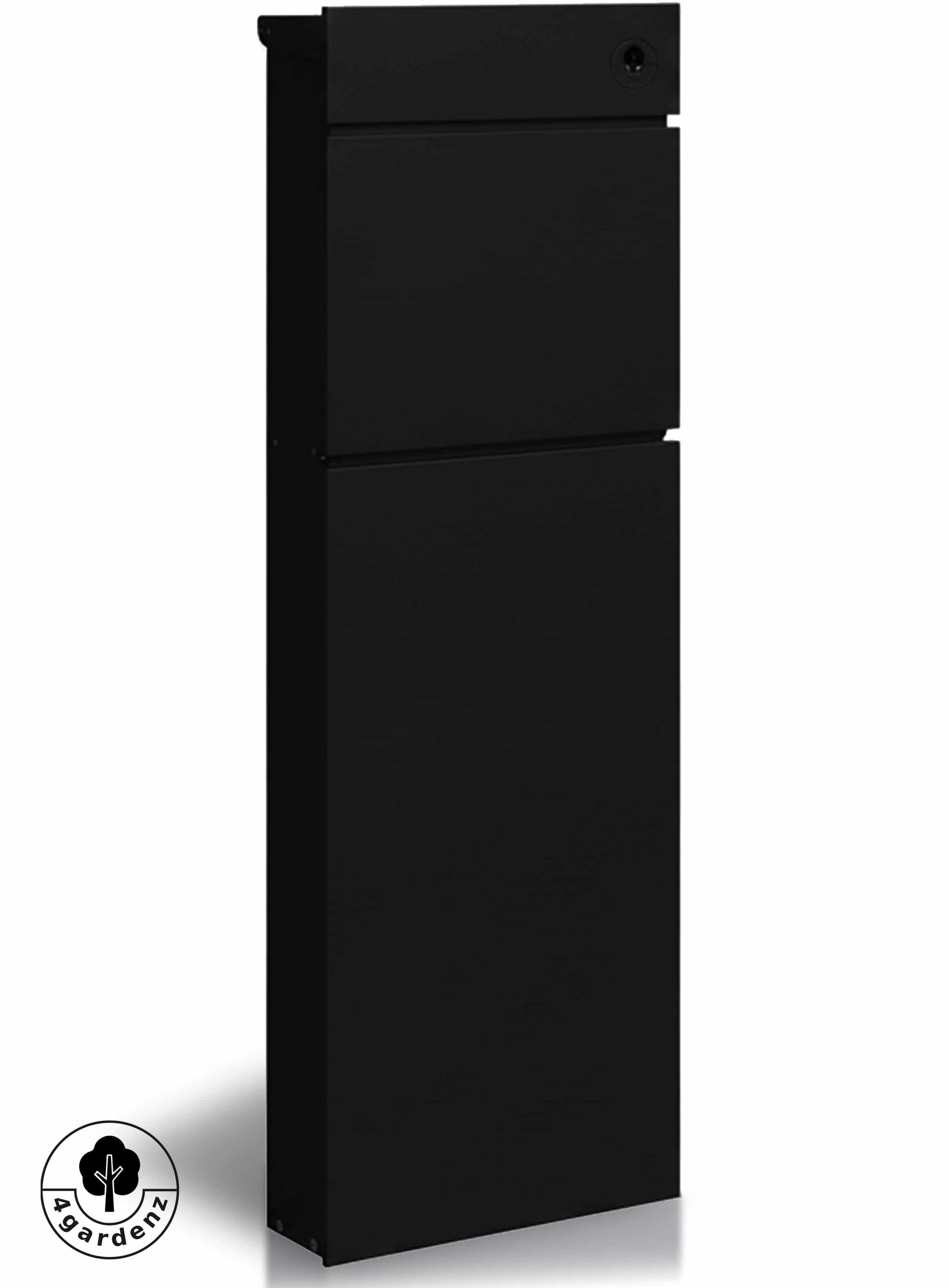 4gardenz® Vrijstaande Brievenbus - Gegalvaniseerd Staand met Slot - Zwart