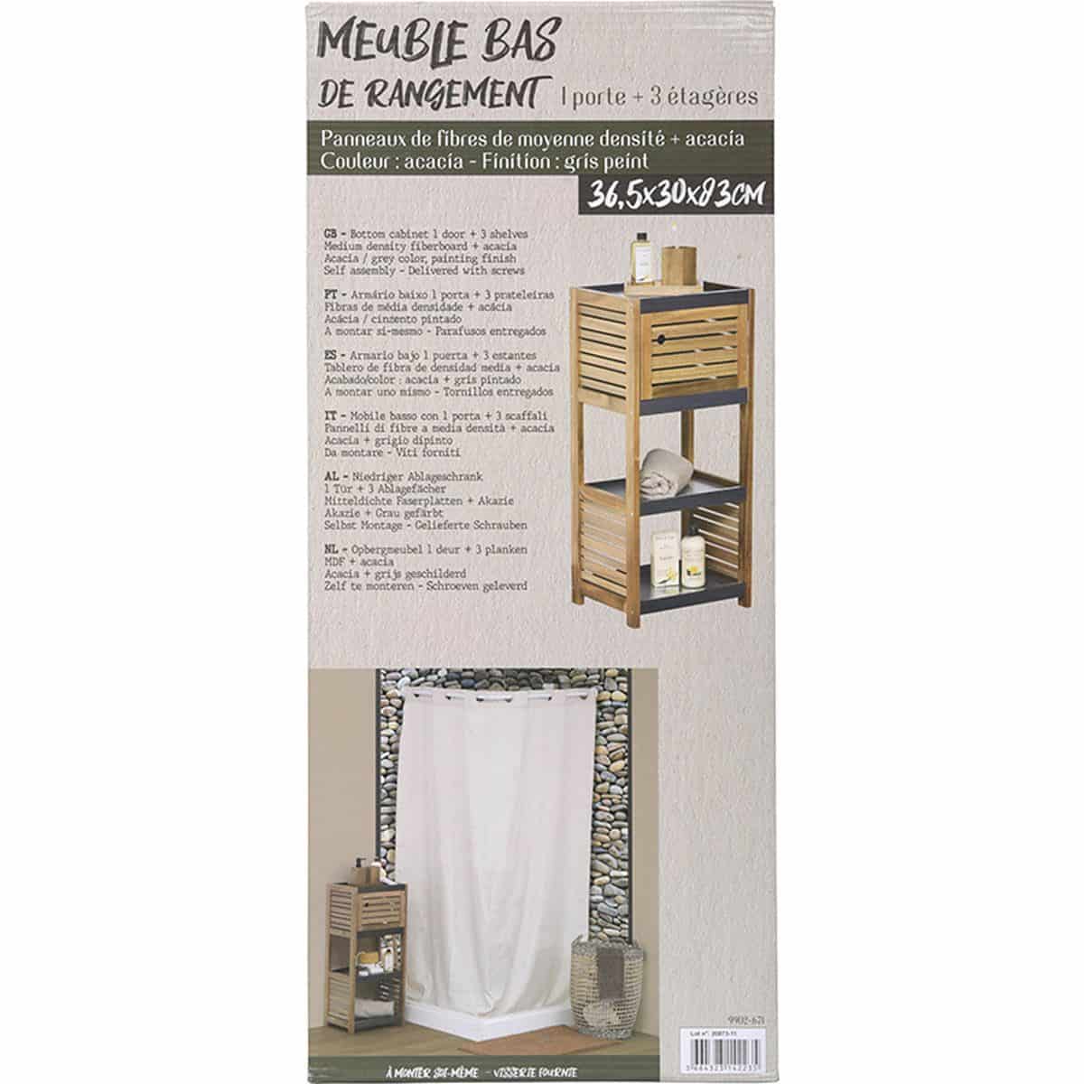 4goodz Badkamerkast Acaciahout halfhoog - 30x36.5x83 cm