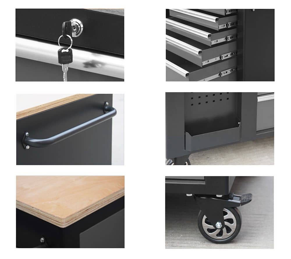 FEISTOS Hektor Mobiele werkbank - 114x73x89 cm - Zwart