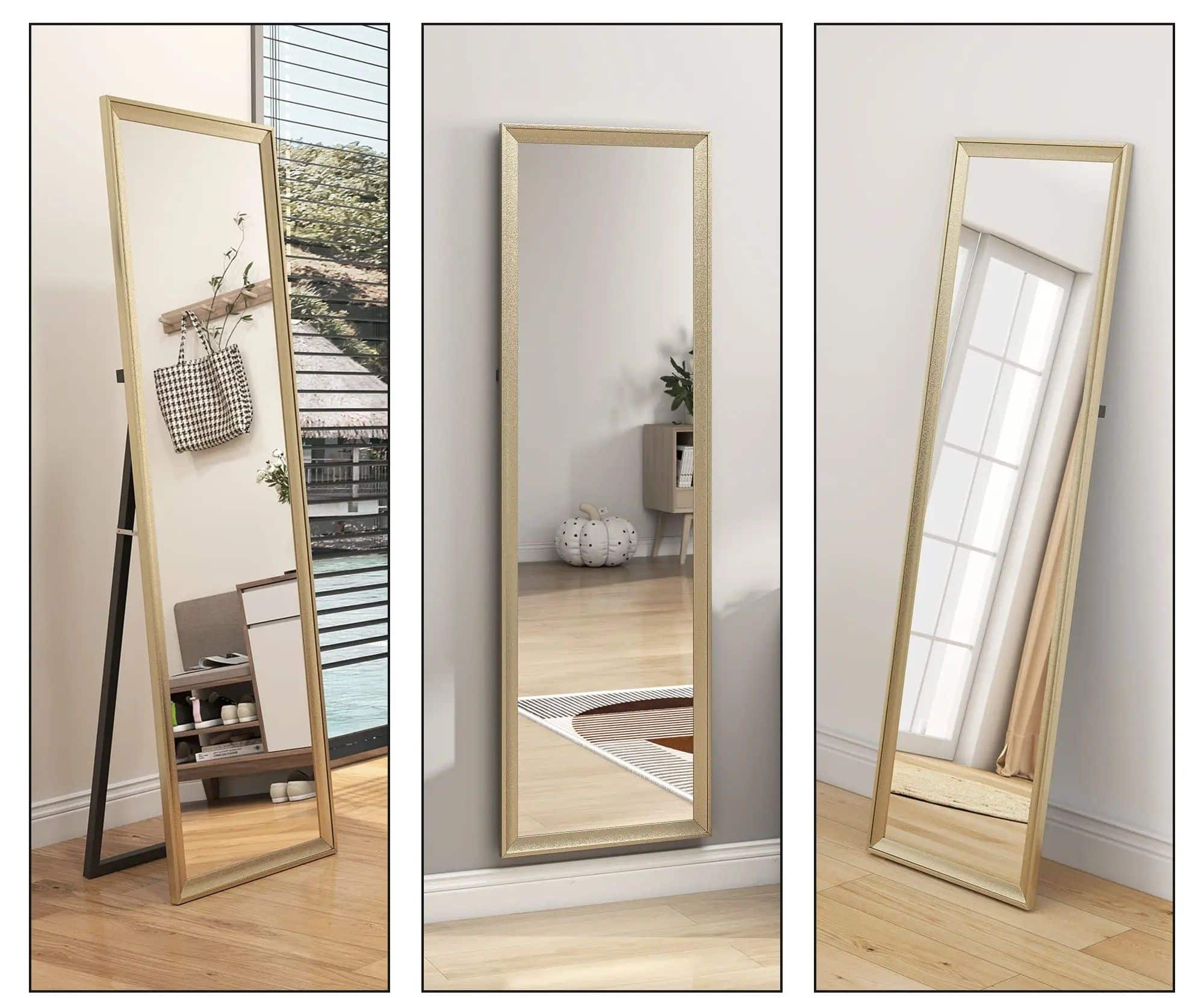 4goodz Passpiegel 160 cm Vrijstaand of Wandmontage - Goudkleurig 4goodz Passpiegel 160 cm Vrijstaand of Wandmontage - Goudkleurig