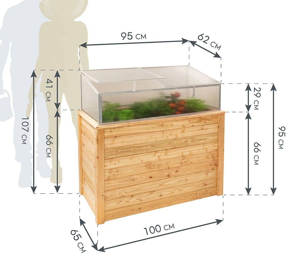 Westmann Verhoogde kweekkas Classic Plus 100 - 100x65x107 cm Westmann Verhoogde kweekkas Classic Plus 100 - 100x65x107 cm