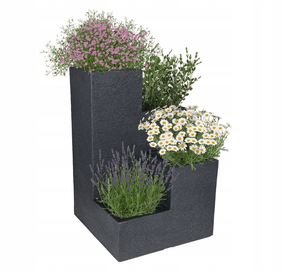 Plantenbak Stone Trapsgewijs - voor Binnen en Buiten 40x40x60 cm