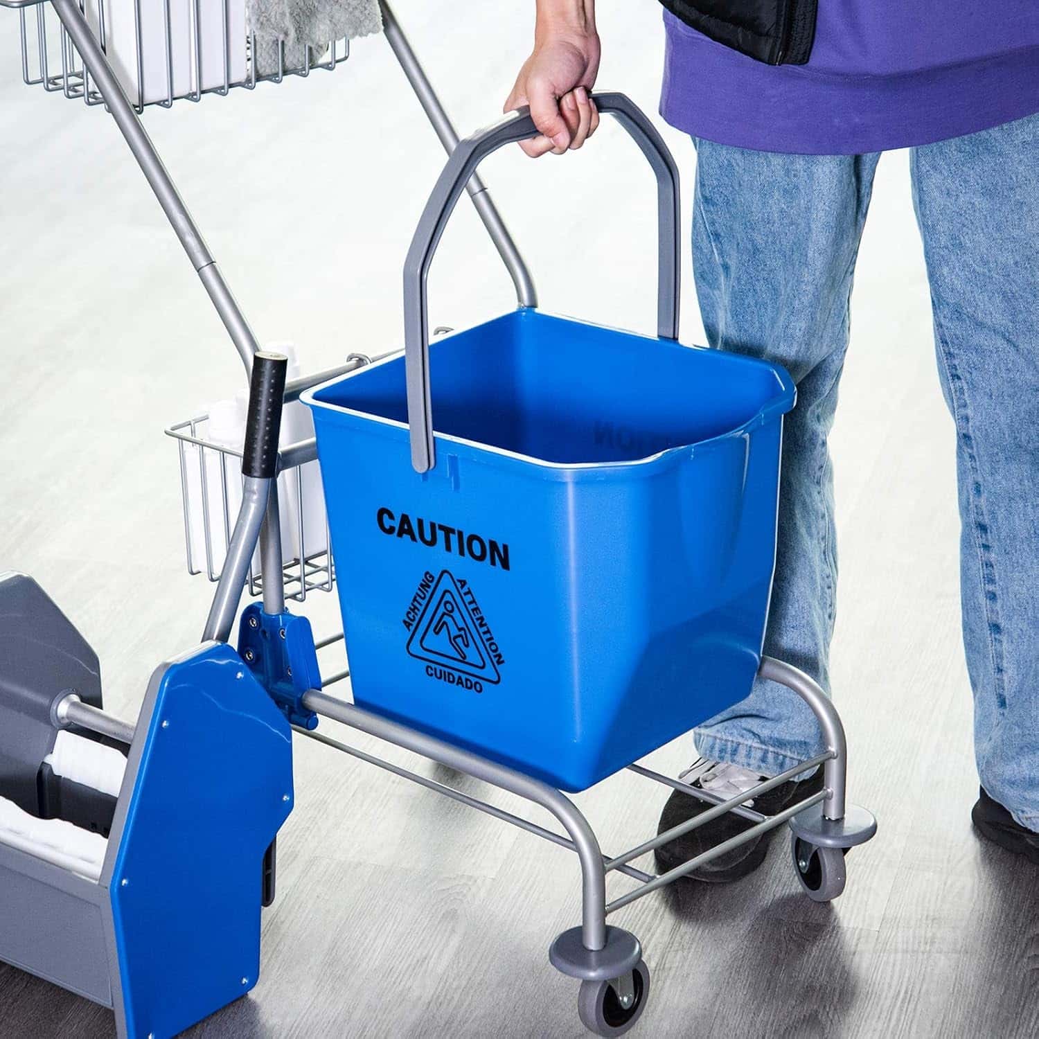 4goodz Schoonmaakwagen Rolemmer - Wringer op Wielen - 26 Liter