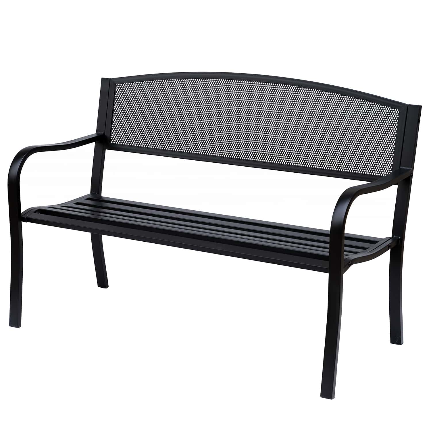 4goodz 2-Zits Tuinbank Staal - 127x60x87 cm - Zwart