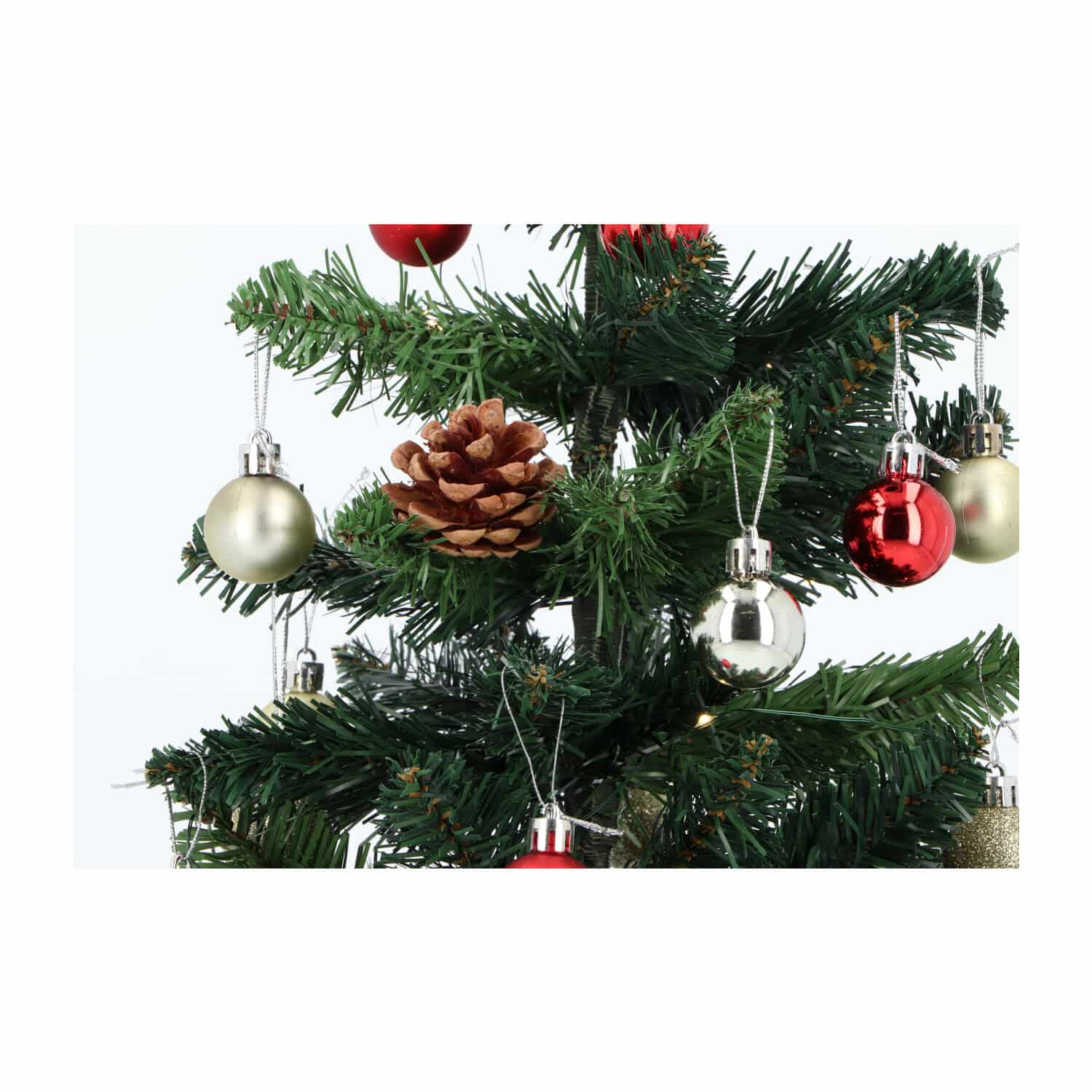 4goodz Kunstkerstboom LED Verlichting en versiering 50cm - Rood/Zilver