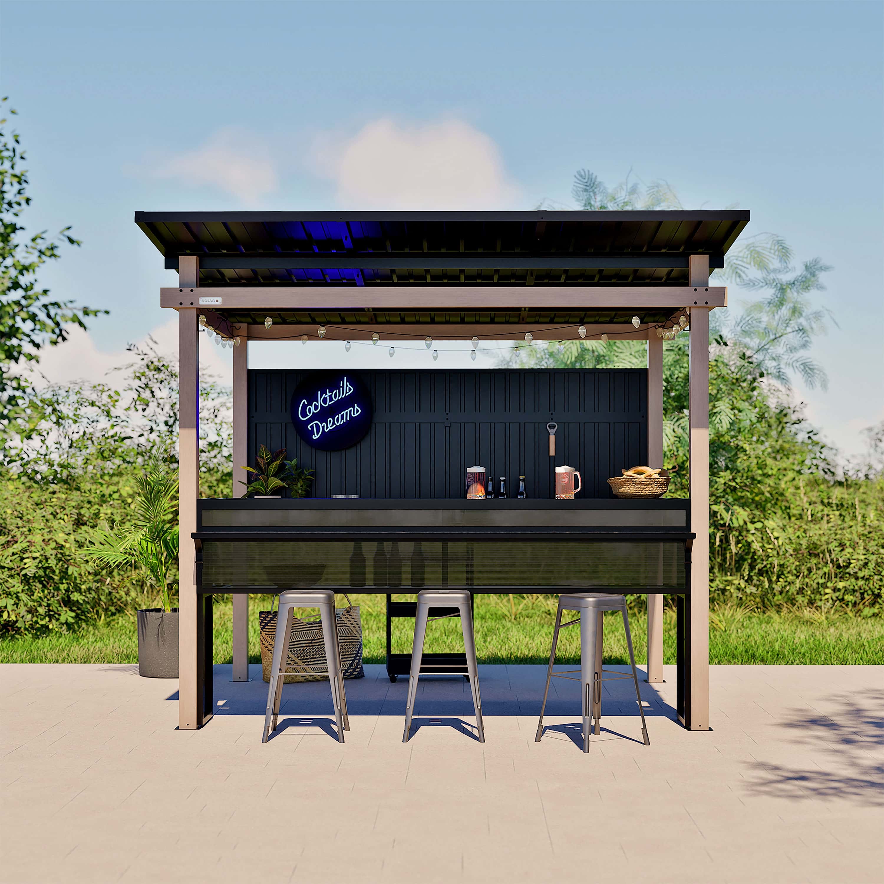 Sojag München Buitenbar - Metalen Tuinbar 260x260 cm