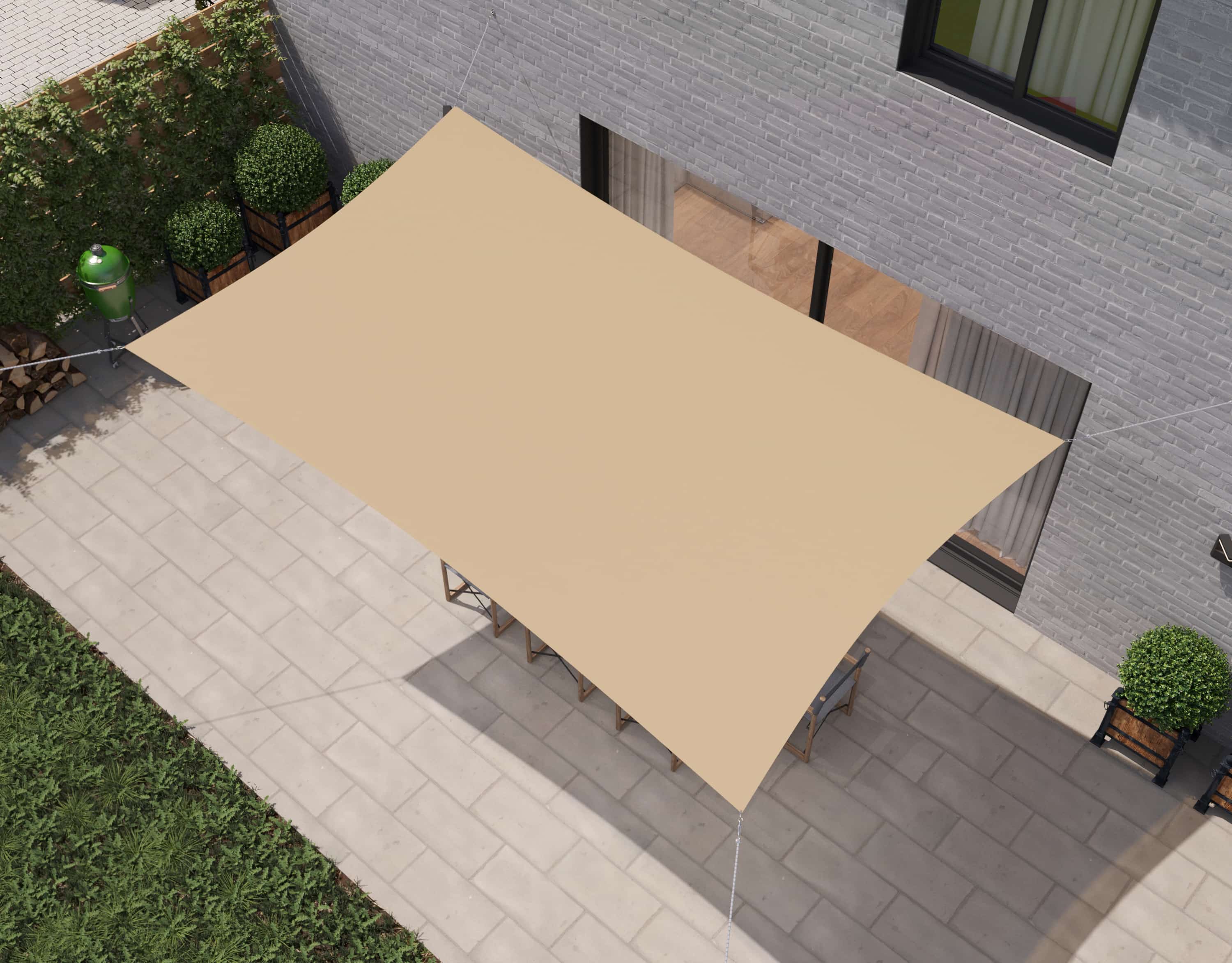 hanSe® Schaduwdoek Rechthoek Waterdoorlatend 4,5x5,5 m - Zand