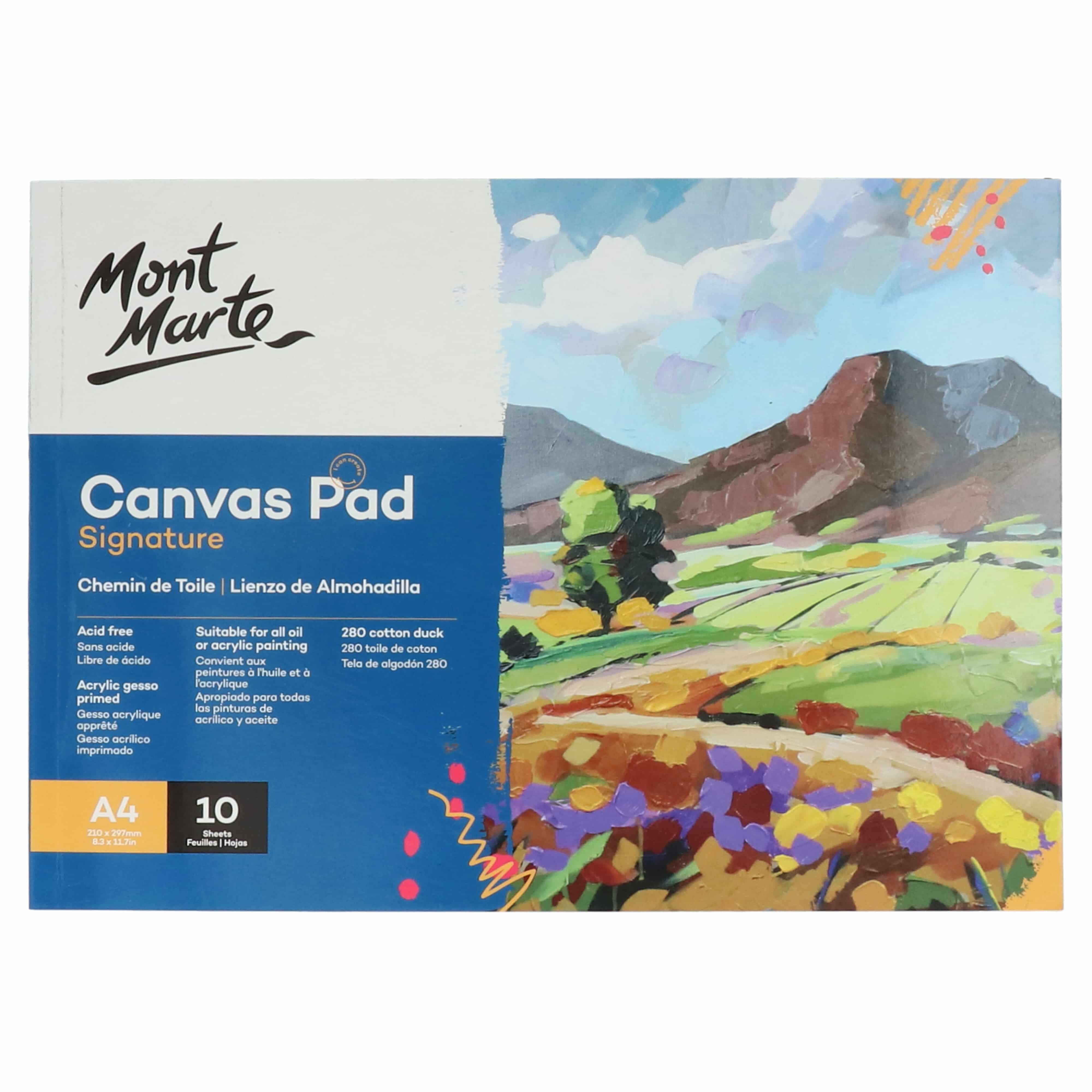 Mont Marte® Canvas blok 10st A4 - 280 grams papier - schetsboek