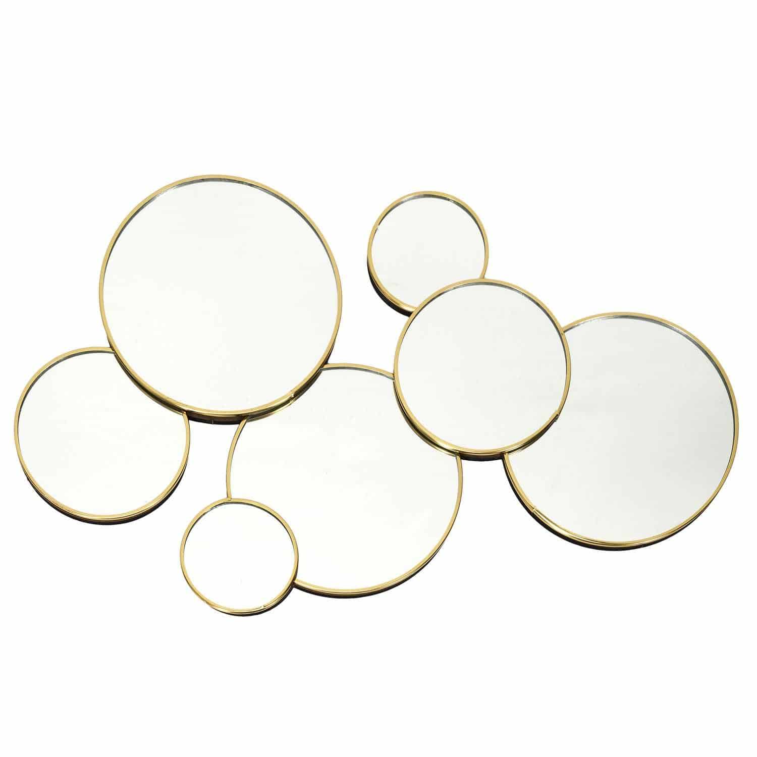 Wanddecoratie Wandspiegel Rond 7-in-1 Metaal 57x35x2 cm - Goud