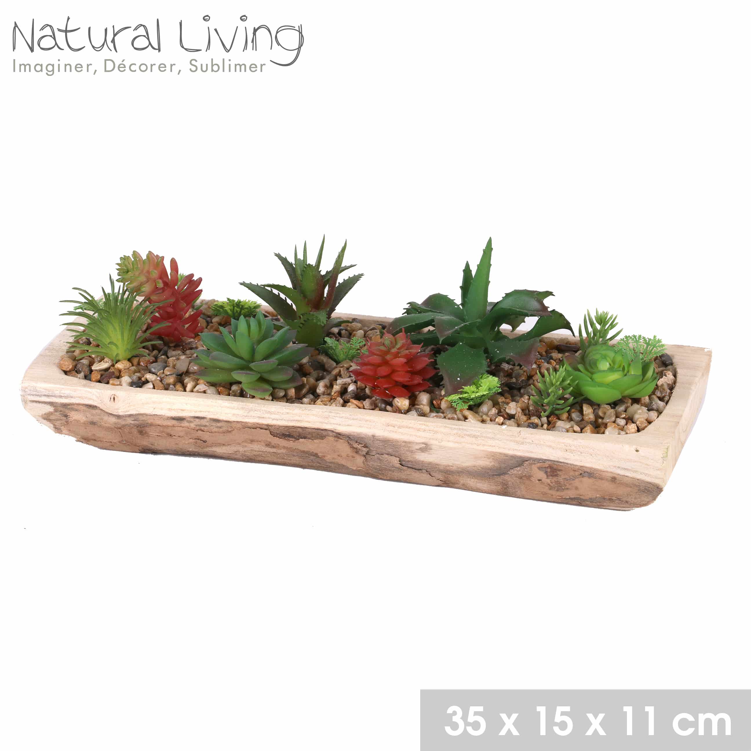 Natural Living Decoratieve Kunstplant boomstam schaal 35x15x11cm