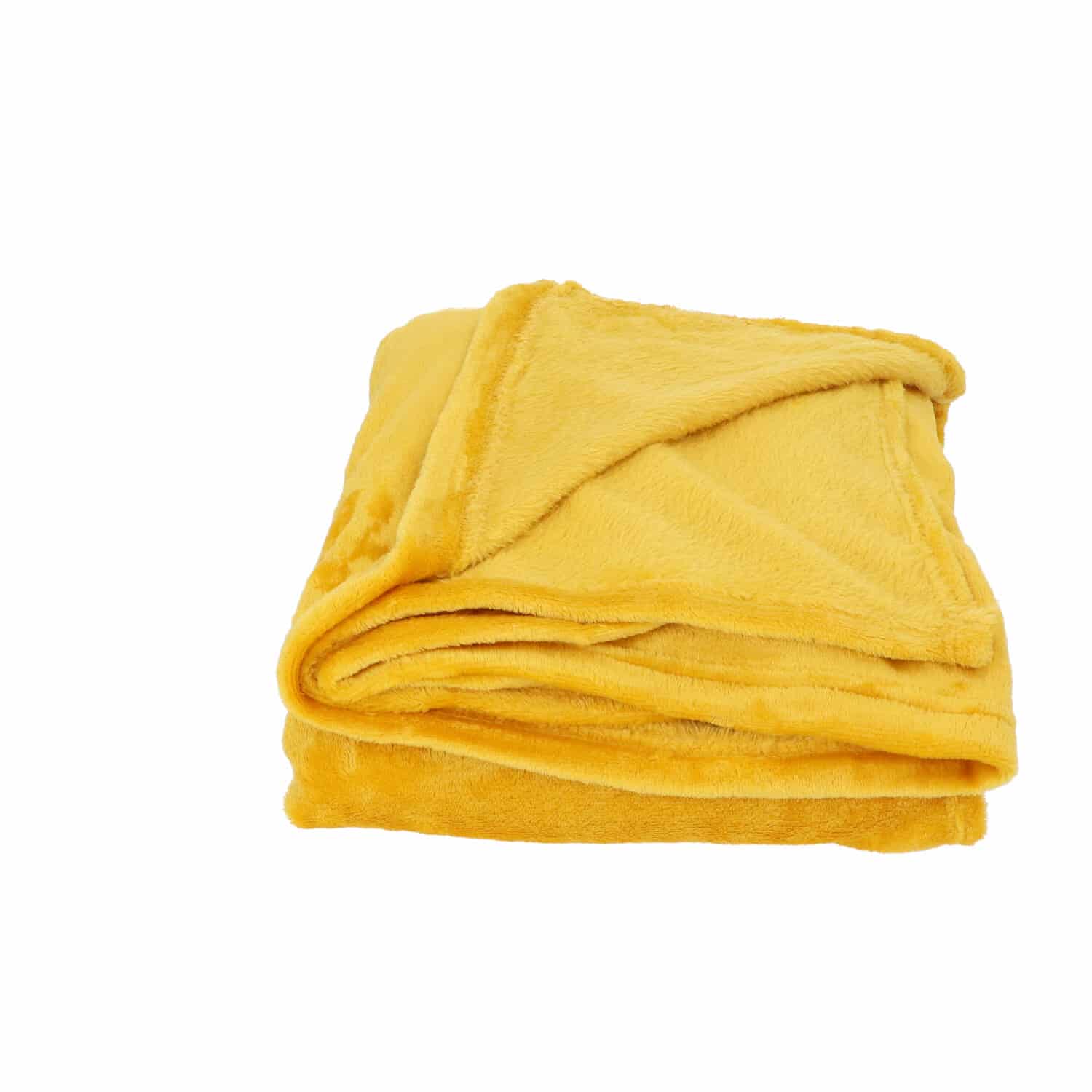4goodz super Zachte en Grote Fleece Plaid - 180x220 cm - Mosterdgeel