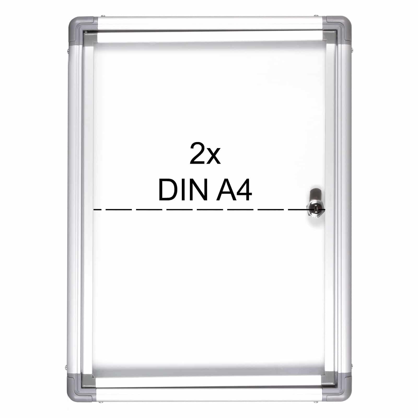 BuroMi Binnenvitrine / Mededelingenbord 2 Din A4 - incl. 8 magneten