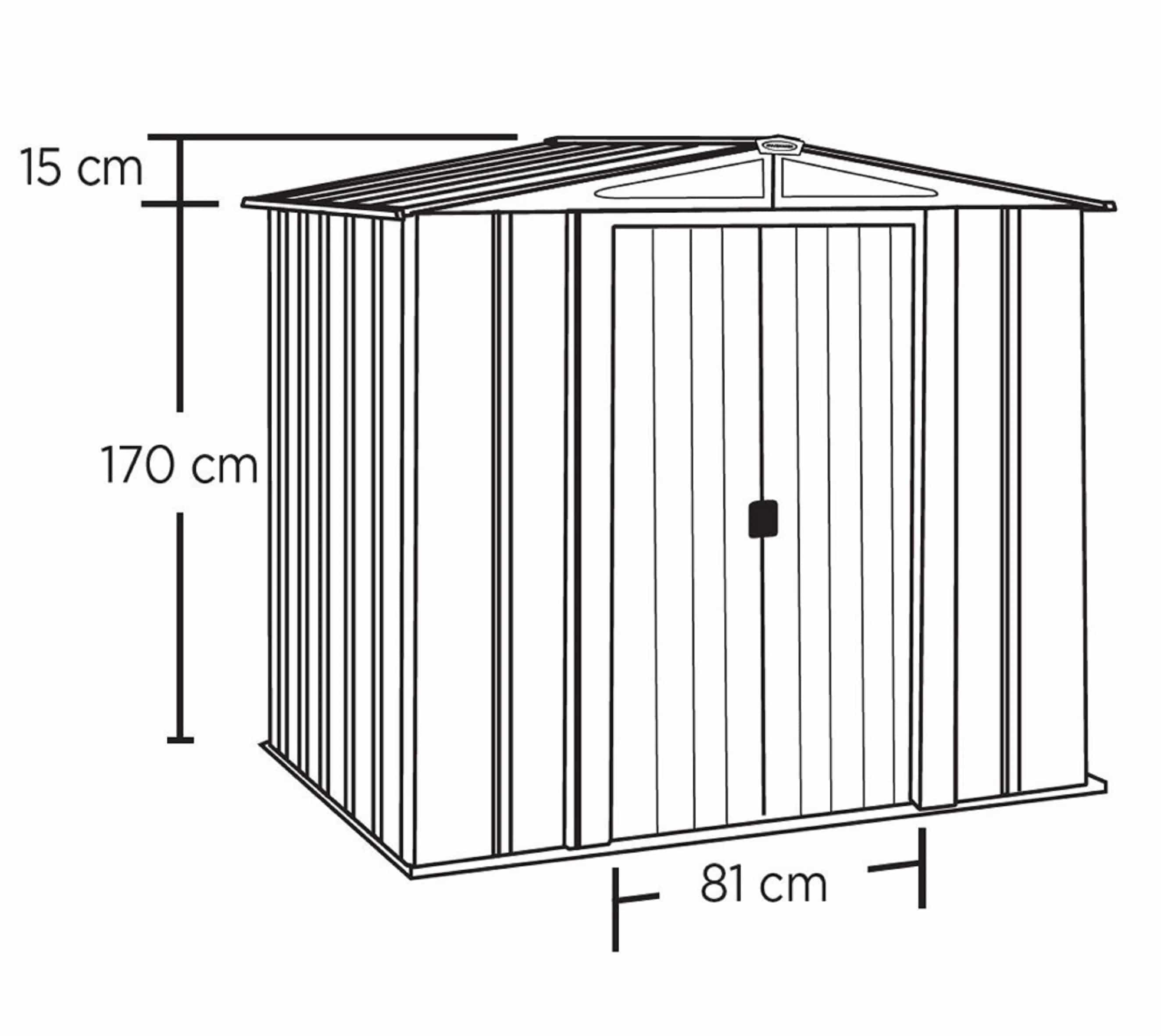 Spacemaker Gereedschapsschuur Metaal 65 - 151x194x190 cm -Grijs