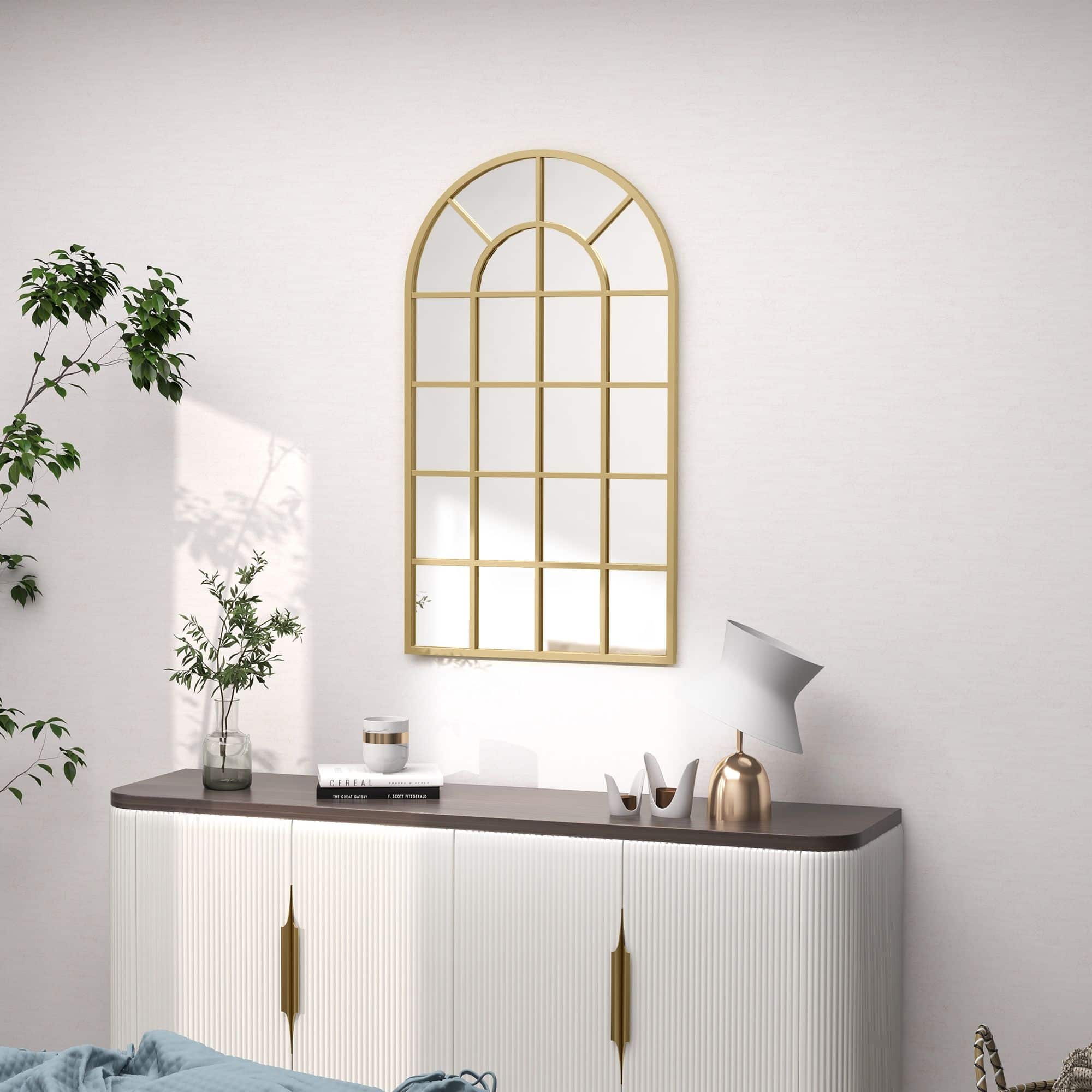 4goodz Wandspiegel Raamontwerp met Metalen Lijst - 110 x 62 cm - Goud