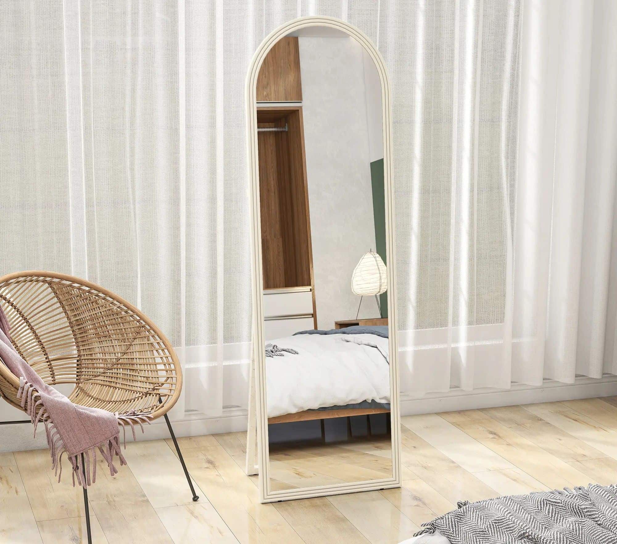 4goodz Passpiegel 50x160 cm - Wand of Vrijstaand - Wit 4goodz Passpiegel 50x160 cm - Wand of Vrijstaand - Wit