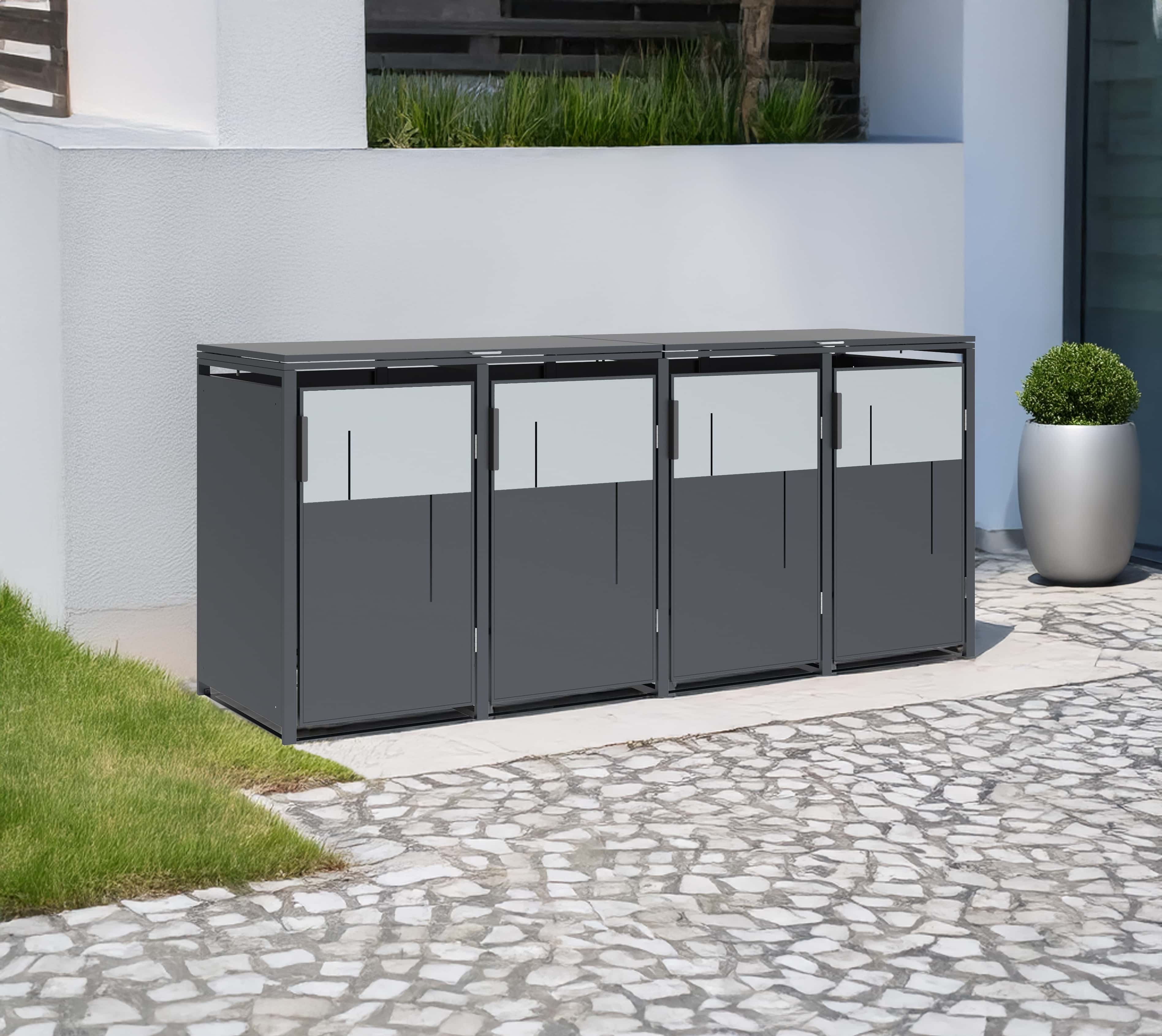 Westmann Tonus-4 Metalen Containerombouw voor 4 kliko's - Grijs