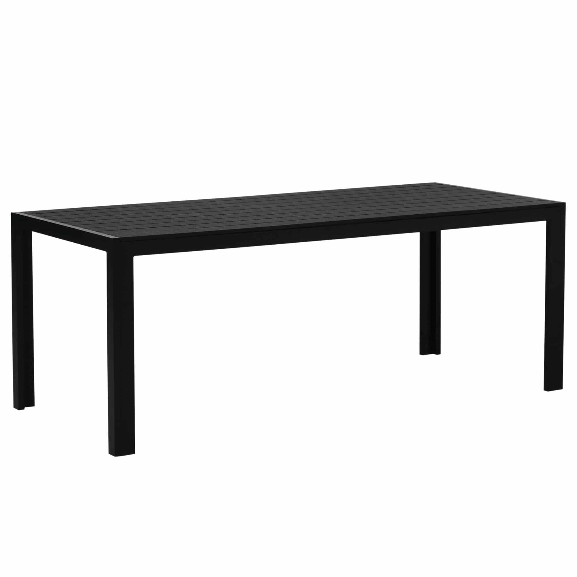 4goodz Tuintafel 6 Persoons Kunststof - Houtlook tafelblad - Zwart