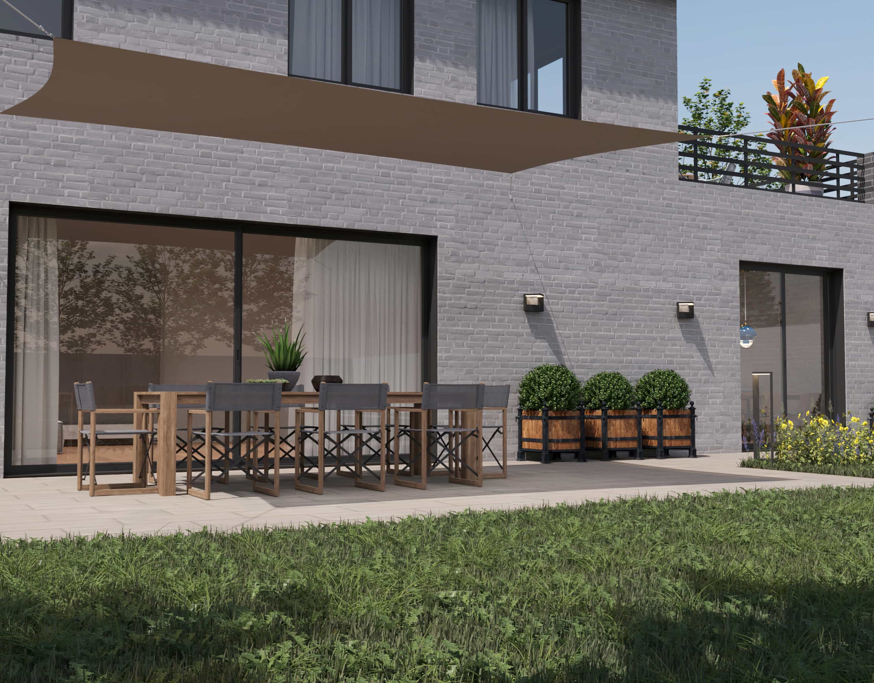 hanSe® Schaduwdoek Rechthoek Waterdoorlatend 3,5x4,5 m Zonnedoek Taupe hanSe® Schaduwdoek Rechthoek Waterdoorlatend 3,5x4,5 m Zonnedoek Taupe