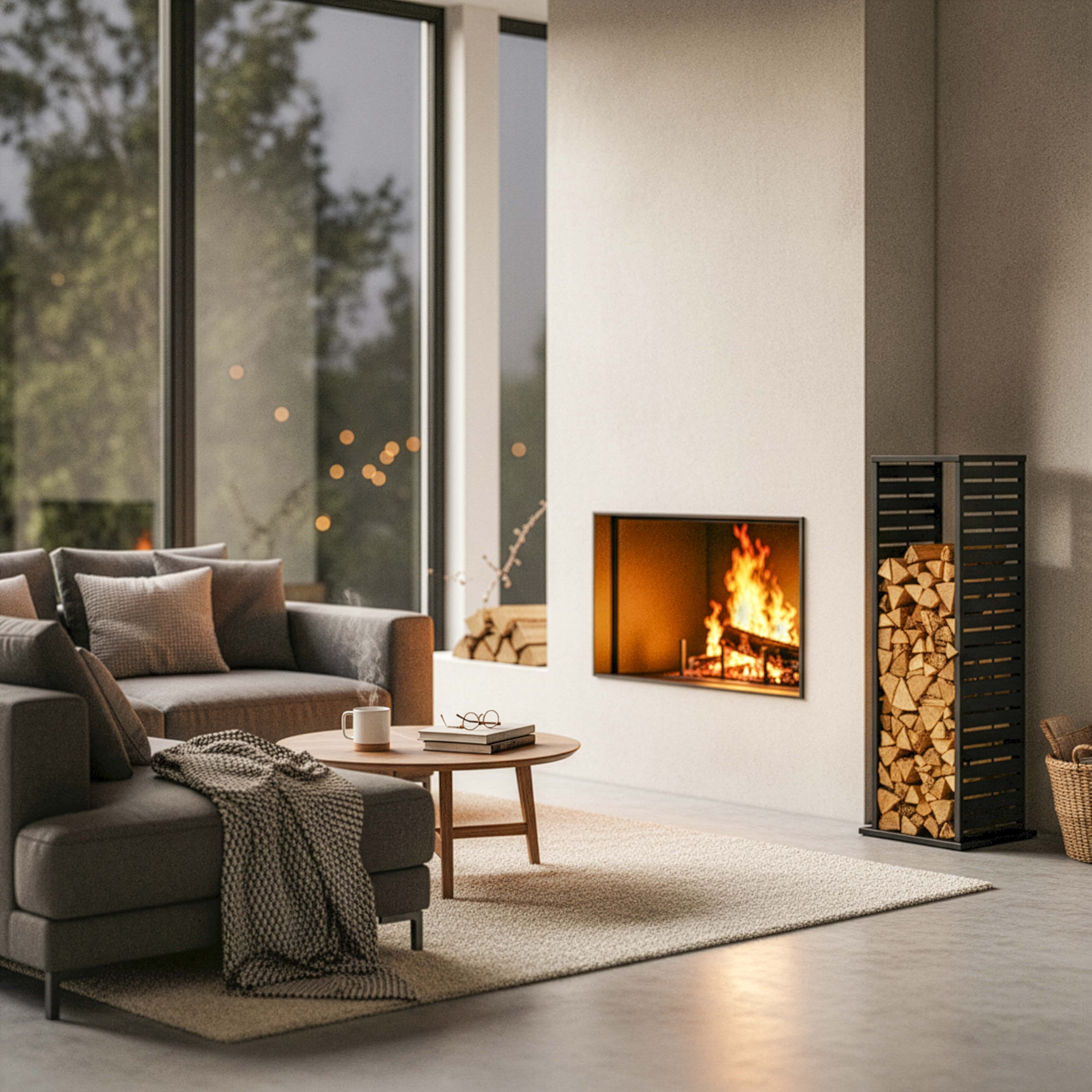 Westmann Luma Lane Houtopslag Houtrek 38x38x112 cm - Zwart