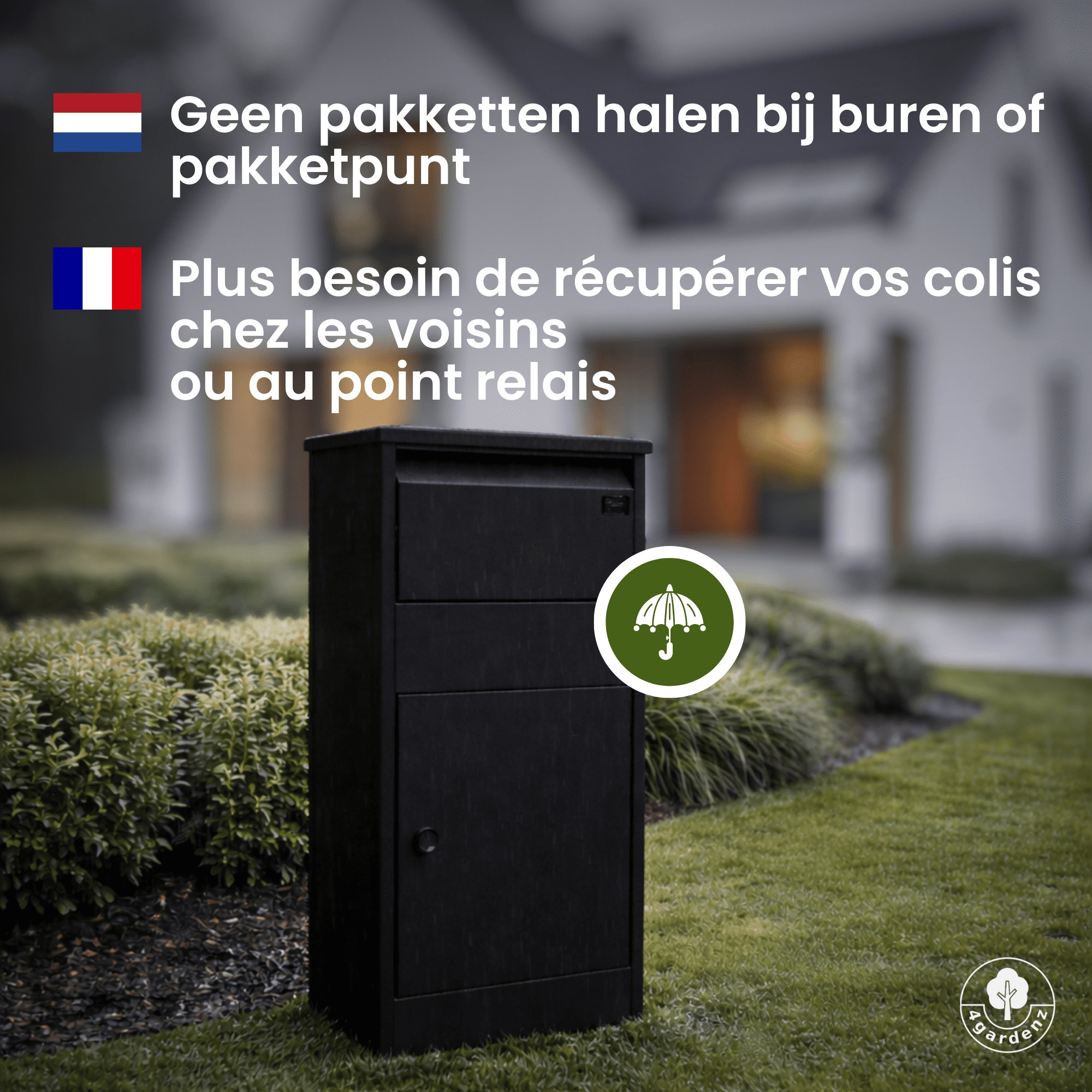 4gardenz® Grote Pakketbrievenbus met Slot - Pakketbox - Zwart