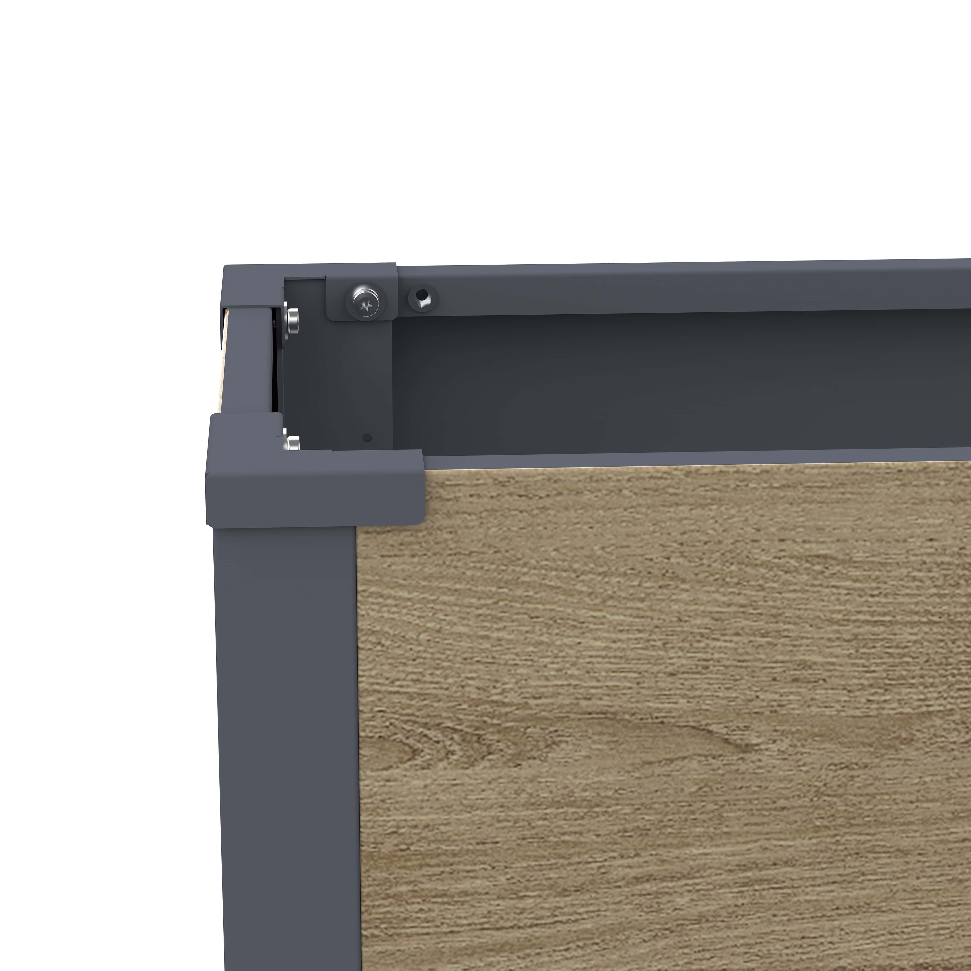 Westmann Talus M - Metalen Plantenbak met bodem 100x25x27 cm - Houtlook