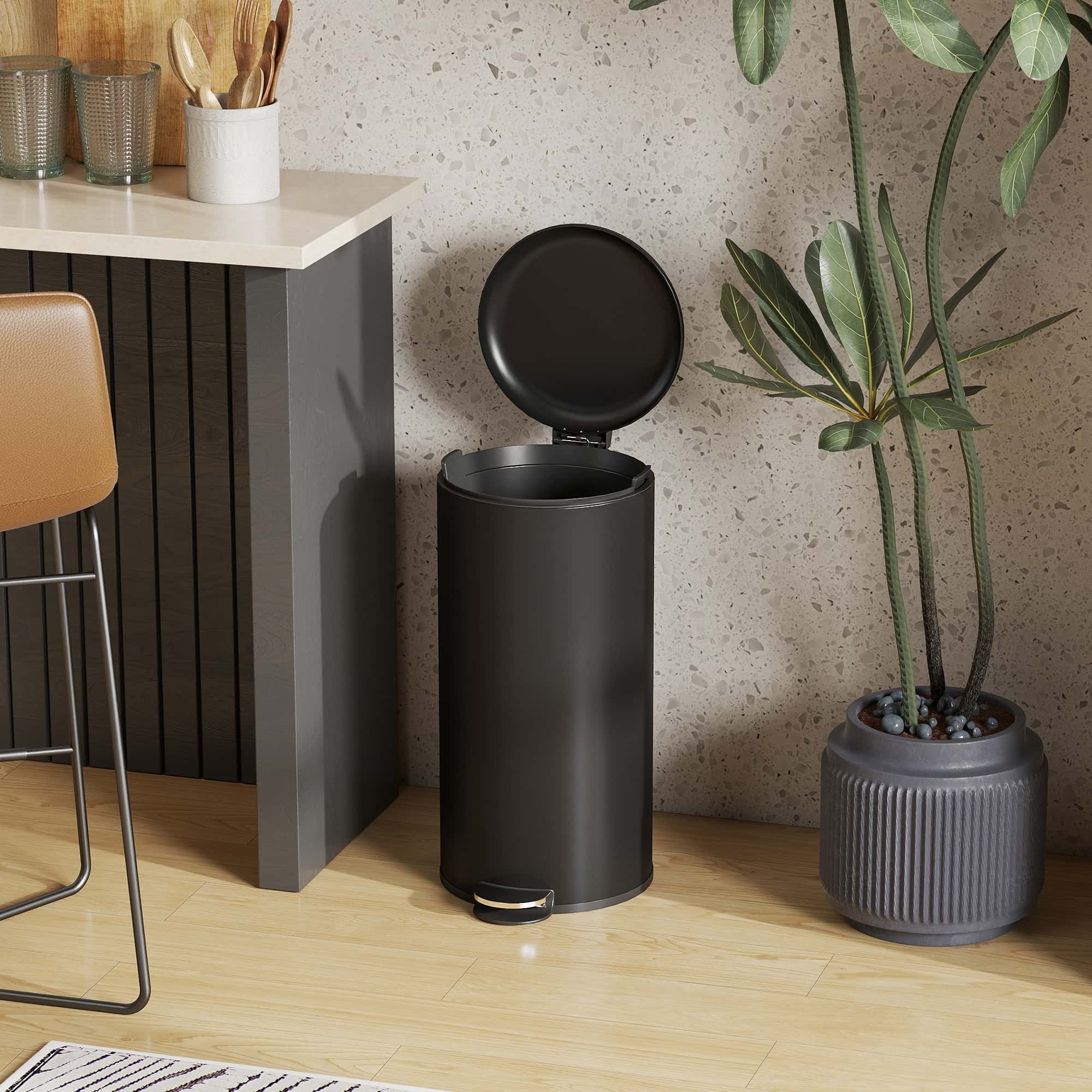 4goodz Pedaalemmer 30 ltr met softclose-deksel - binnenemmer - Zwart