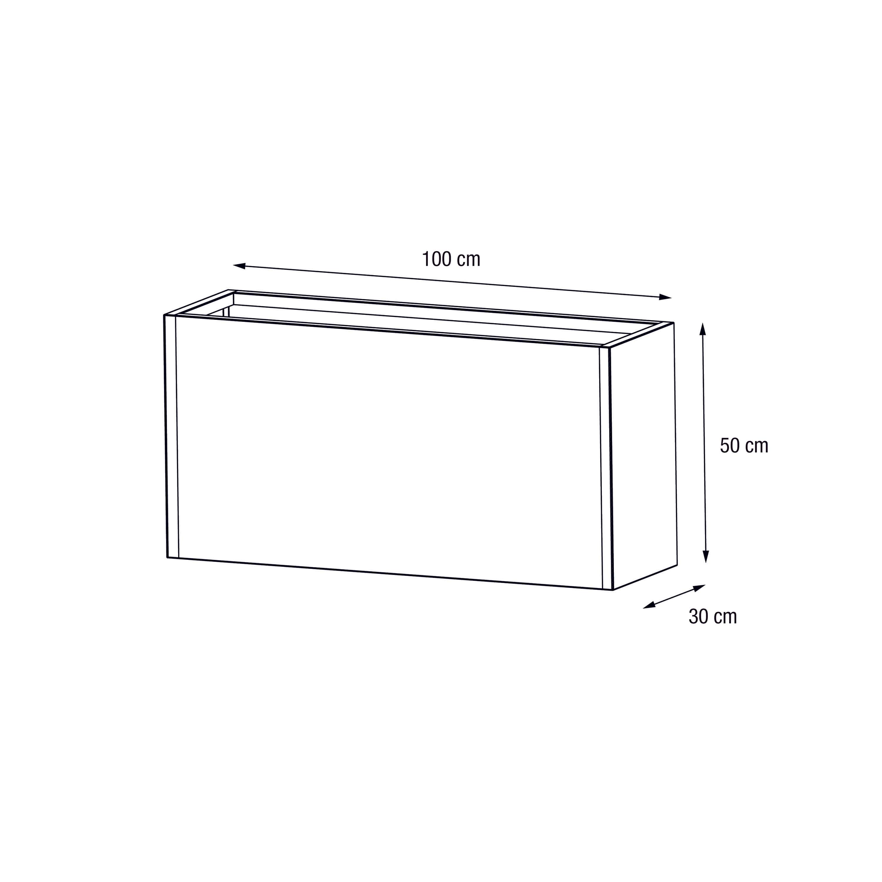 Herstera Garden Plantenbak Cube 30 M - 100x30x50 cm - Antraciet