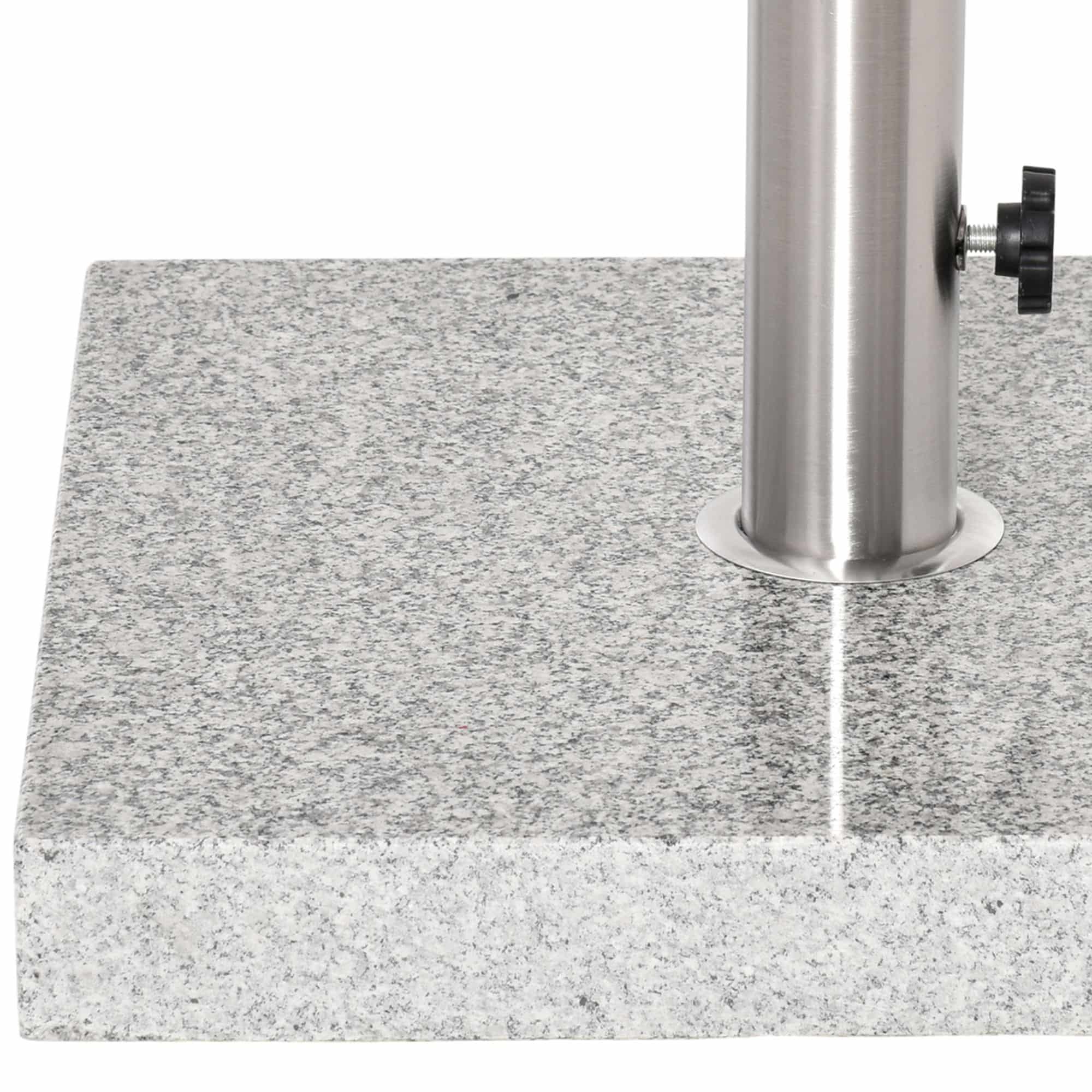 4goodz Outsunny Parasolvoet 28kg Verrijdbaar - Marmer/RVS - 42x42x36cm